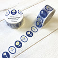 Nakai Wakka Washi Tape- Gold Flake Infused- Blue Flowers