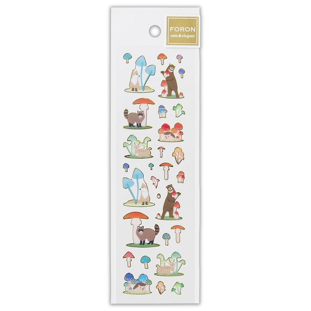 NB-Gold Outline Edge Sticker Sheet- Mushroom