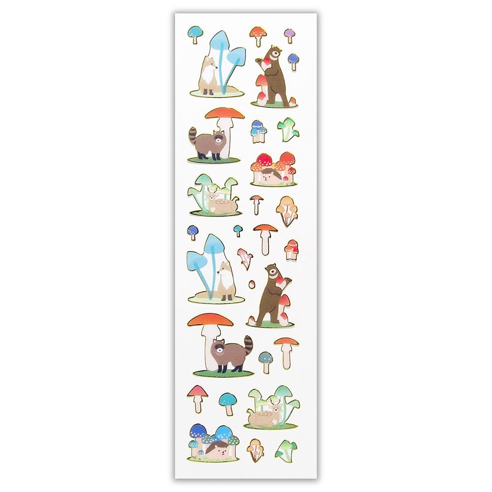 NB-Gold Outline Edge Sticker Sheet- Mushroom