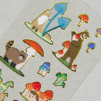 NB-Gold Outline Edge Sticker Sheet- Mushroom