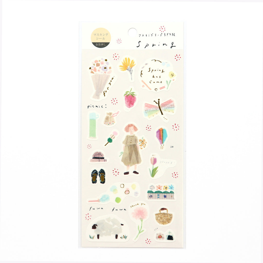 Miki Tamura - Gold Foil Planner Stickers - Spring