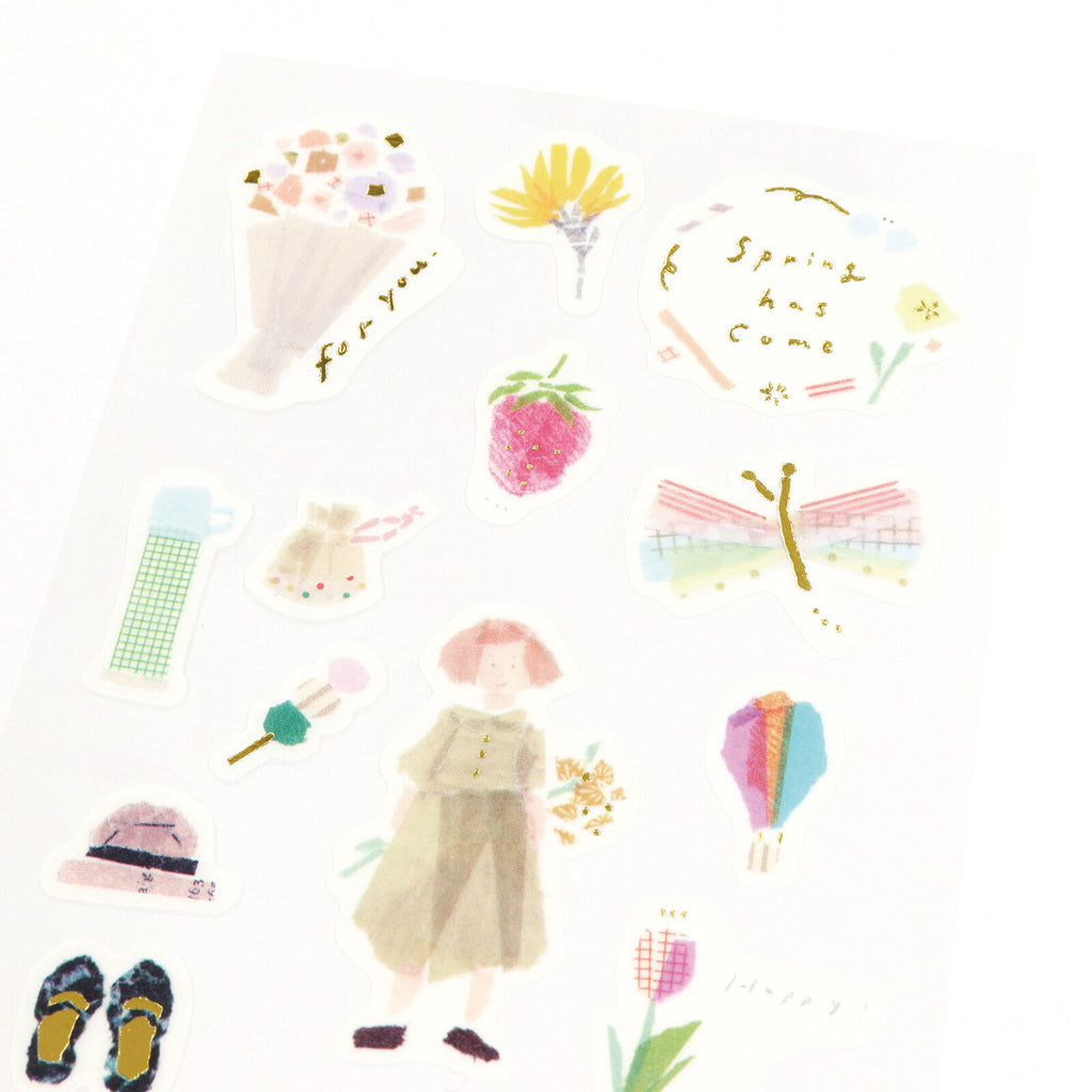 Miki Tamura - Gold Foil Planner Stickers - Spring