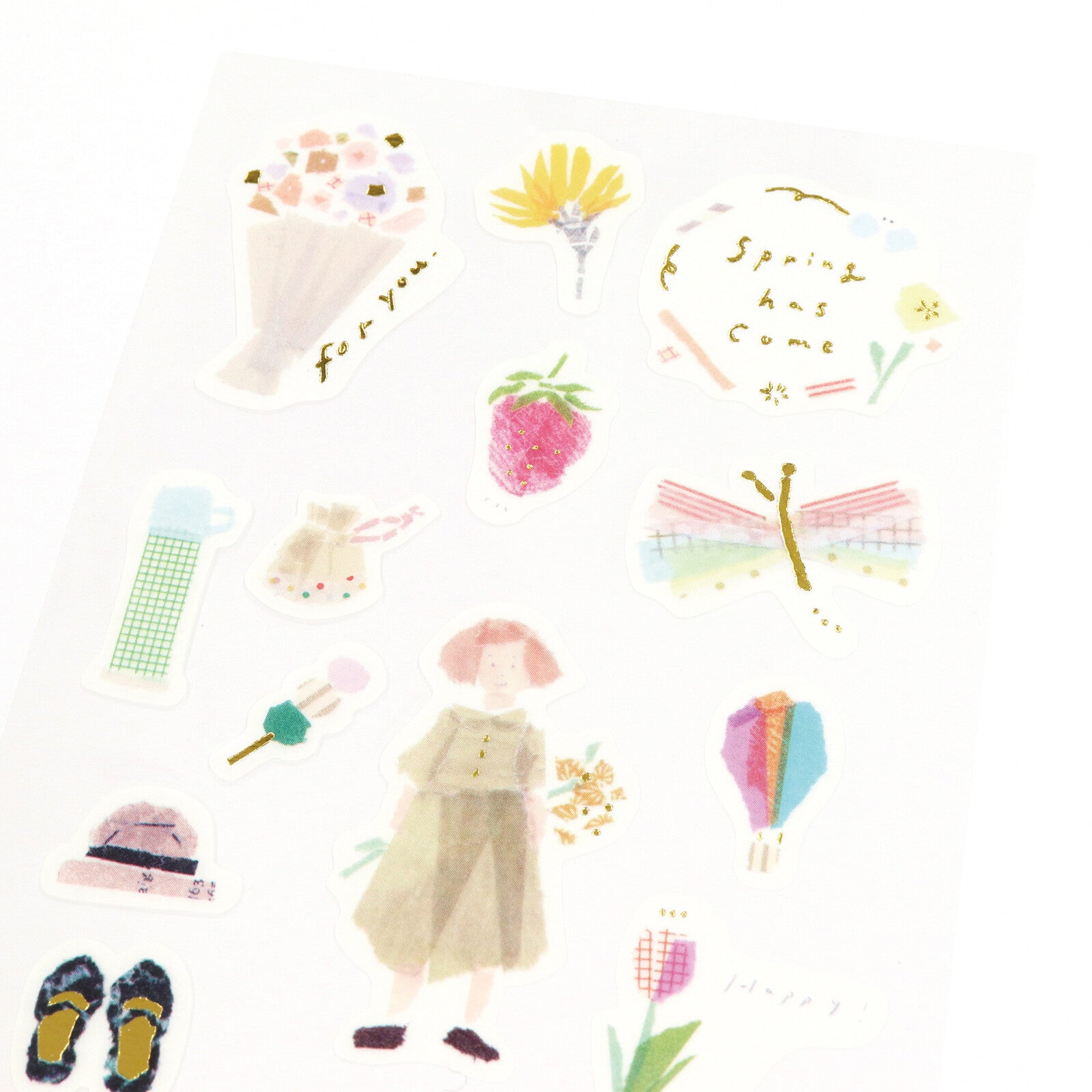 Miki Tamura - Gold Foil Planner Stickers - Spring
