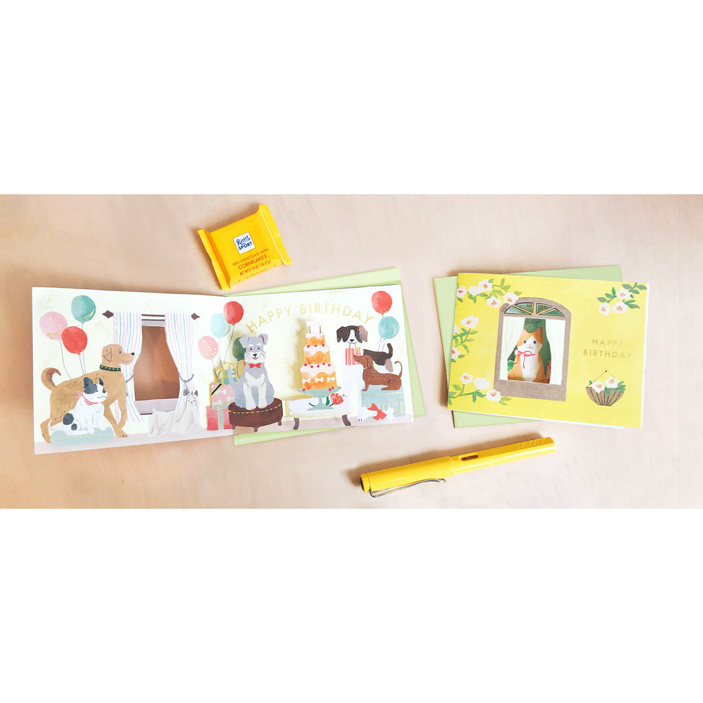 Birthday Card- Window (Dog Party)