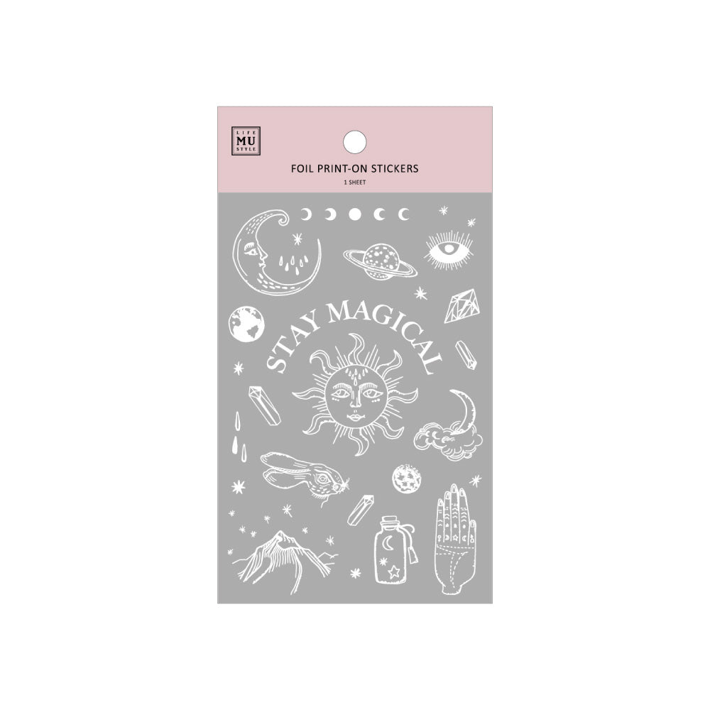 MU Silver Foil Print-on Transfer Sticker - Silver Night Astrology (S01)
