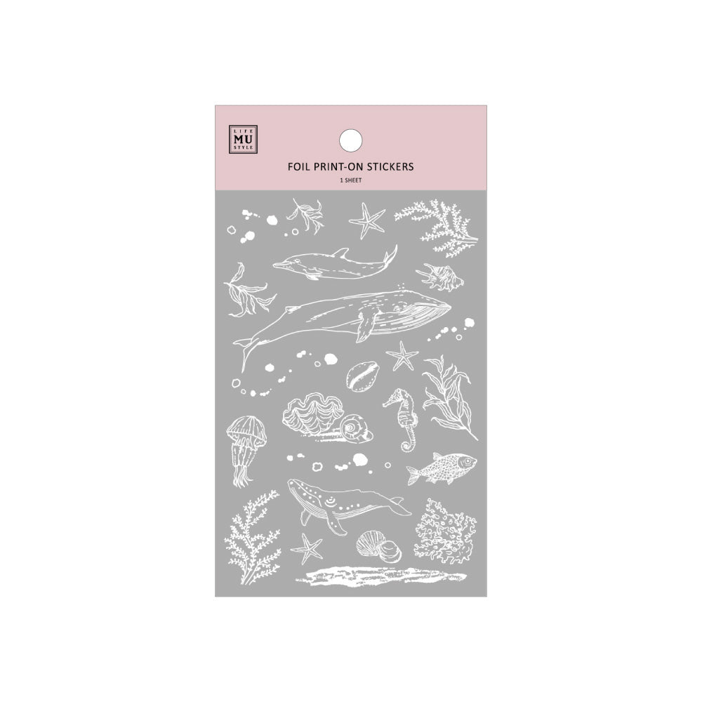 MU Silver Foil Print-on Transfer Sticker - The Silent Silver Sea (S04)