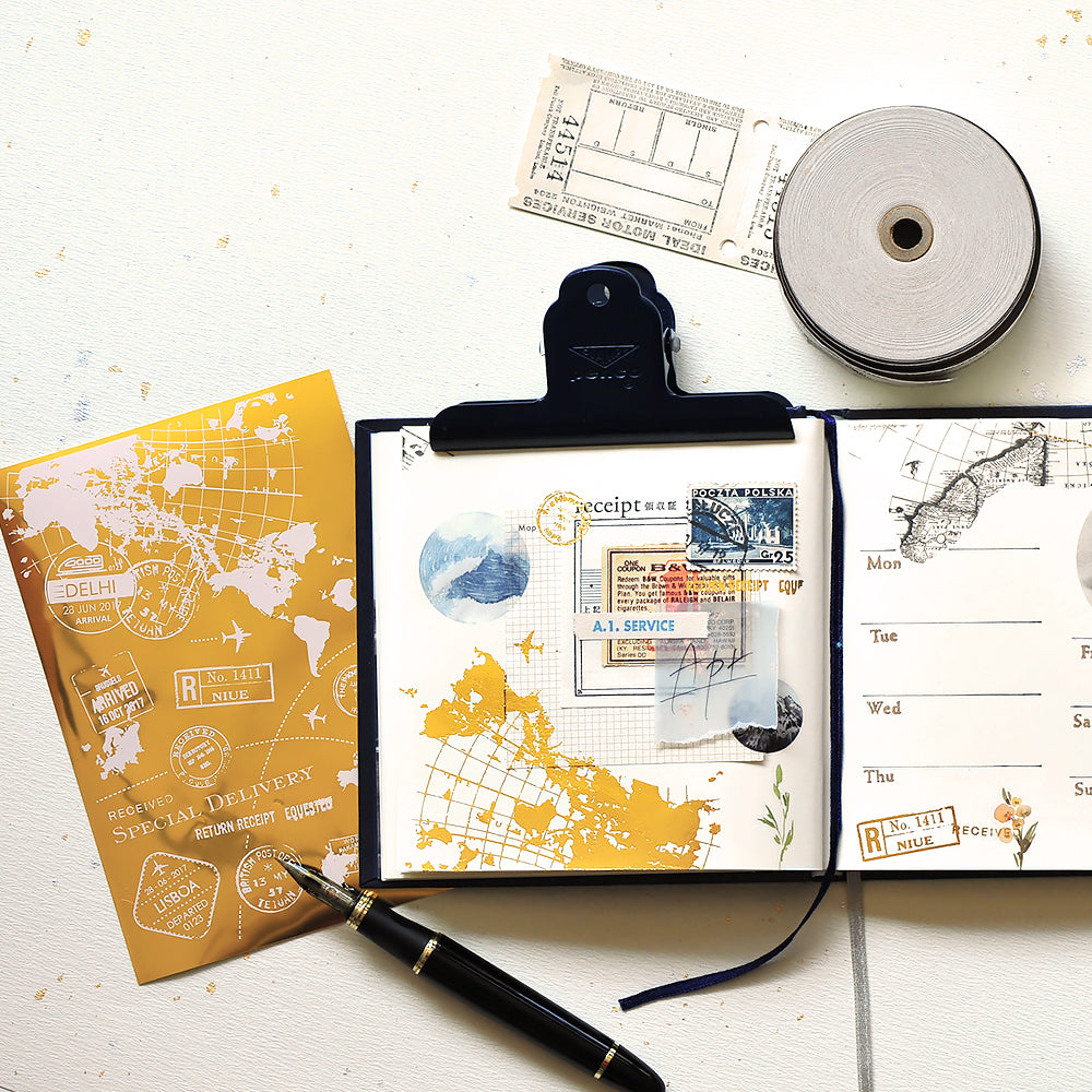 MU Gold Foil Print-on Transfer Sticker- Hidden Gold Postmark (G06)
