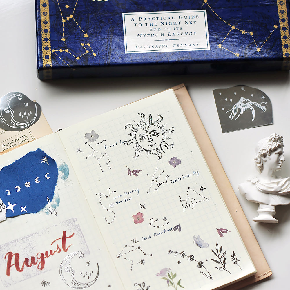 MU Silver Foil Print-on Transfer Sticker - Silver Night Astrology (S01)