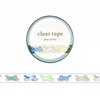 Mind Wave - Clear Tape 7mm W- Pop Colour Cat & Dog