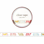 Mind Wave - Clear Tape 7mm W- Pop Colour Cat & Dog