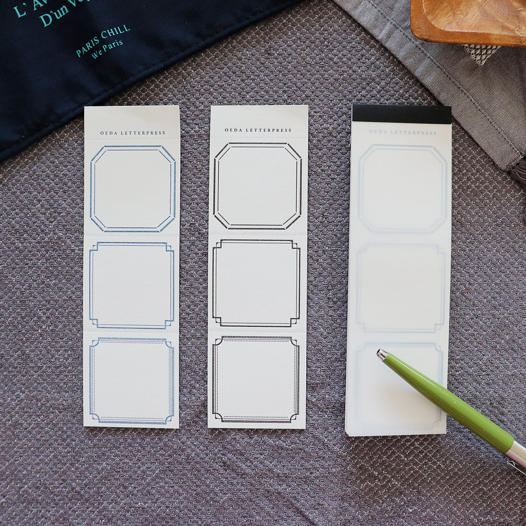 OEDA LETTERPRESS - 3 Label Frame Book Memo Pad