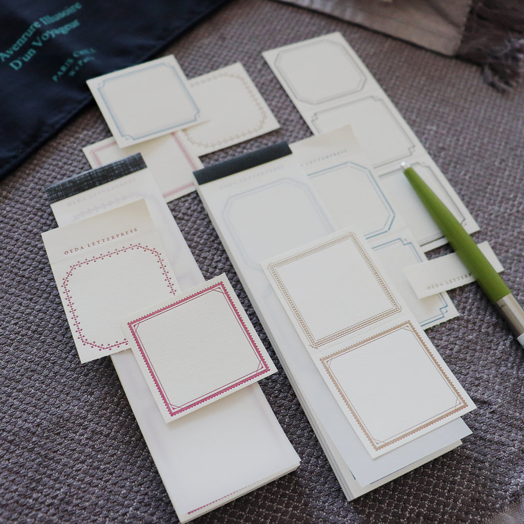 OEDA LETTERPRESS - 3 Label Frame Book Memo Pad