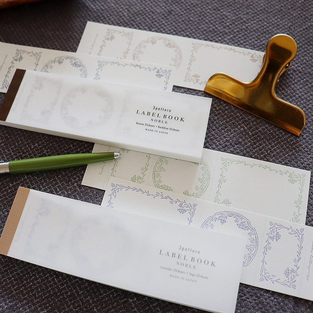 OEDA LETTERPRESS - 3 Label Book Memo Pad- Floral Frame