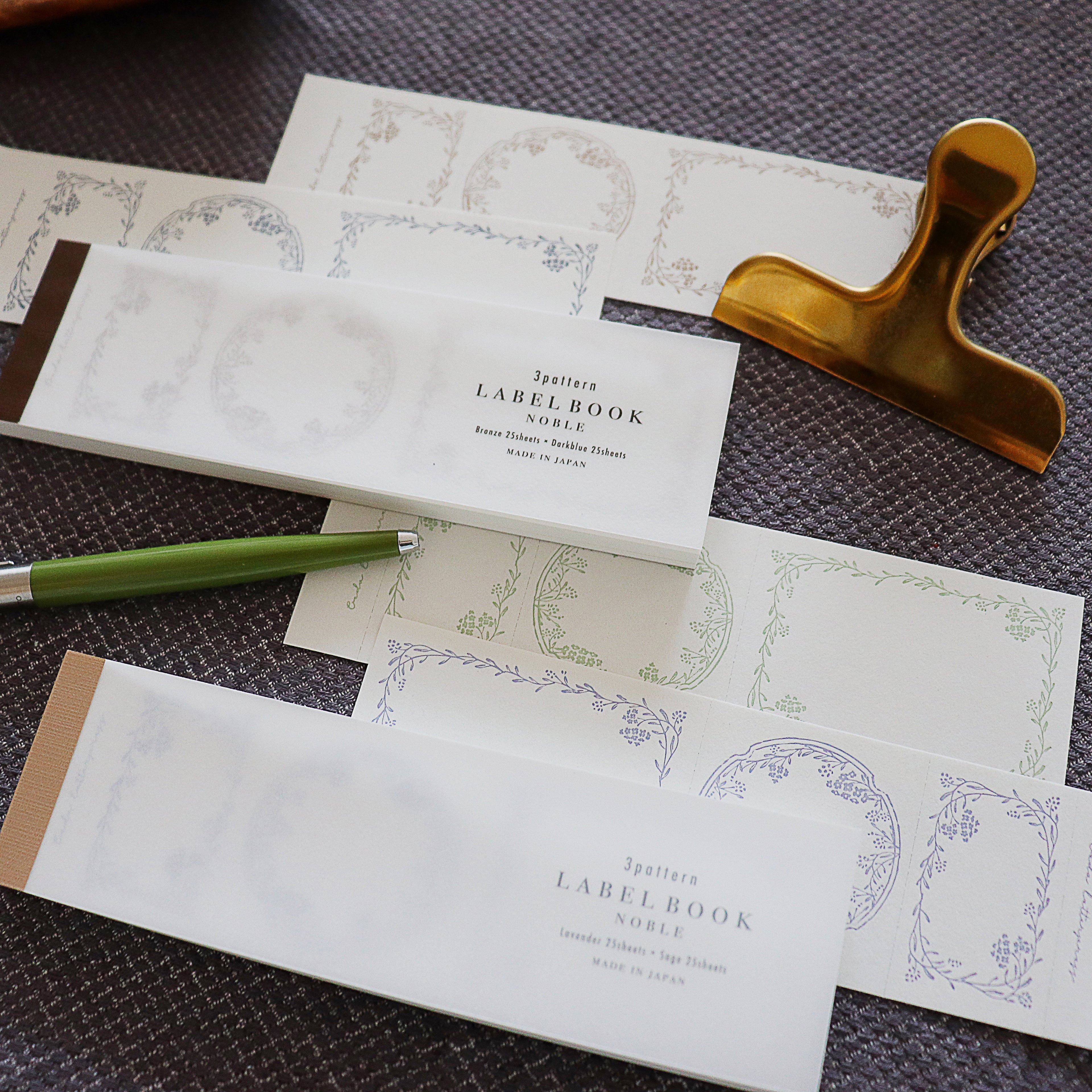 OEDA LETTERPRESS - 3 Label Book Memo Pad- Floral Frame