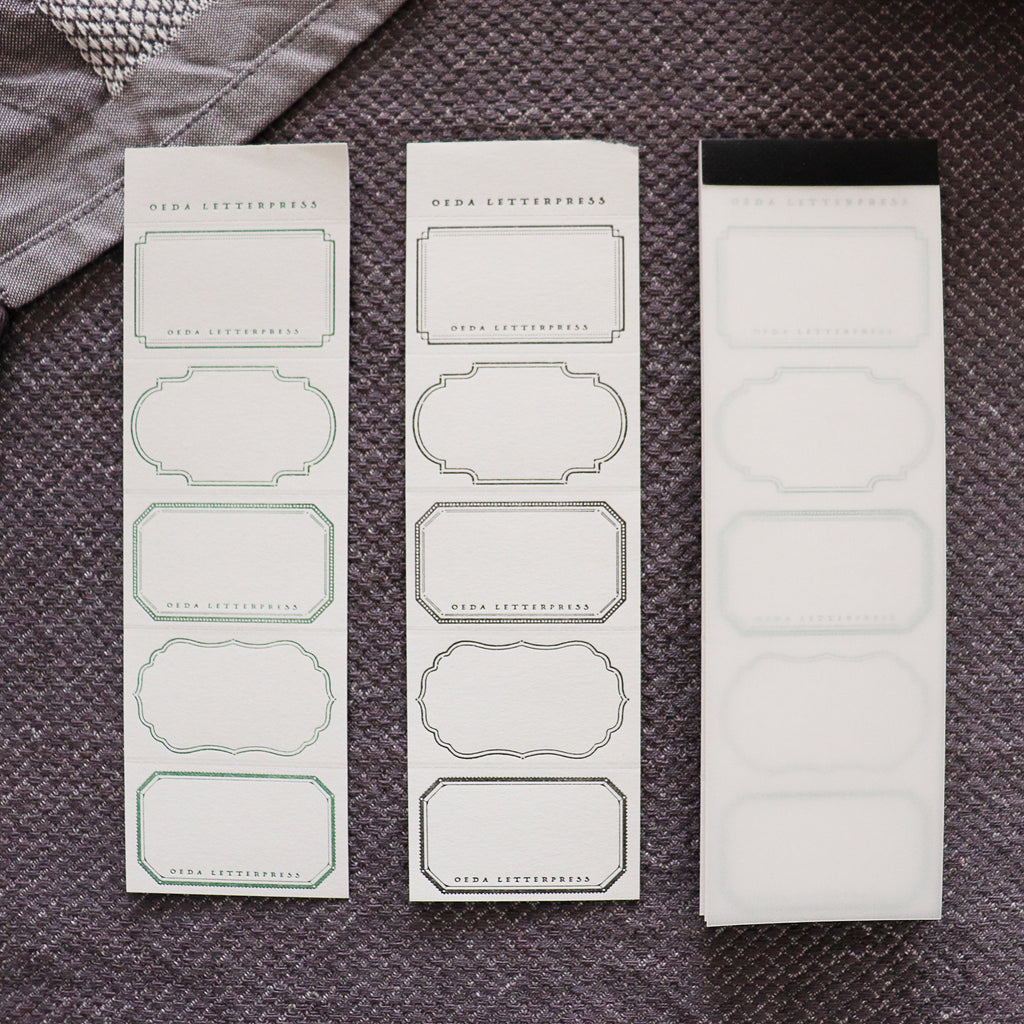 OEDA LETTERPRESS- 5 Label Book Memo Pad