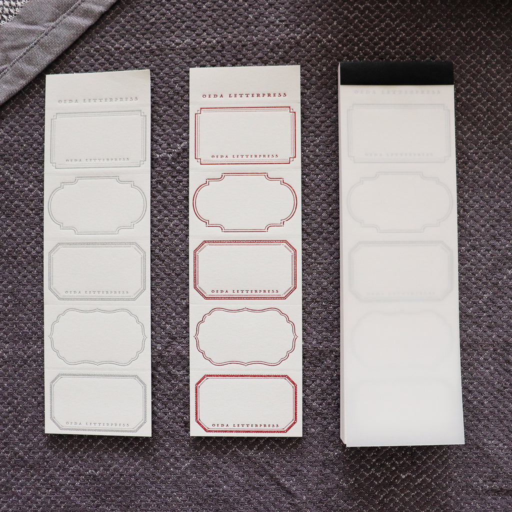 OEDA LETTERPRESS- 5 Label Book Memo Pad