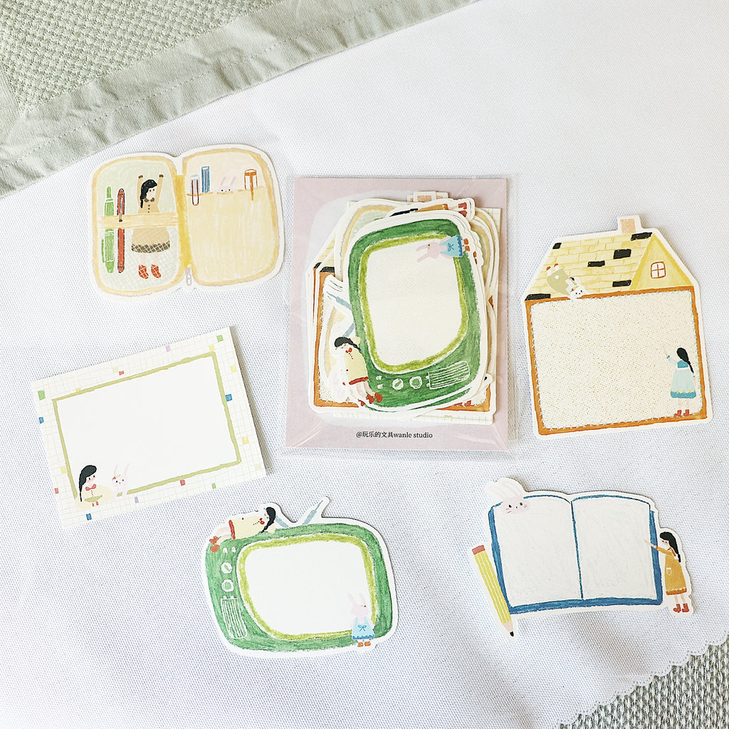 【Wanle Studio】Die-Cut Memo Notes – Bunny & Me