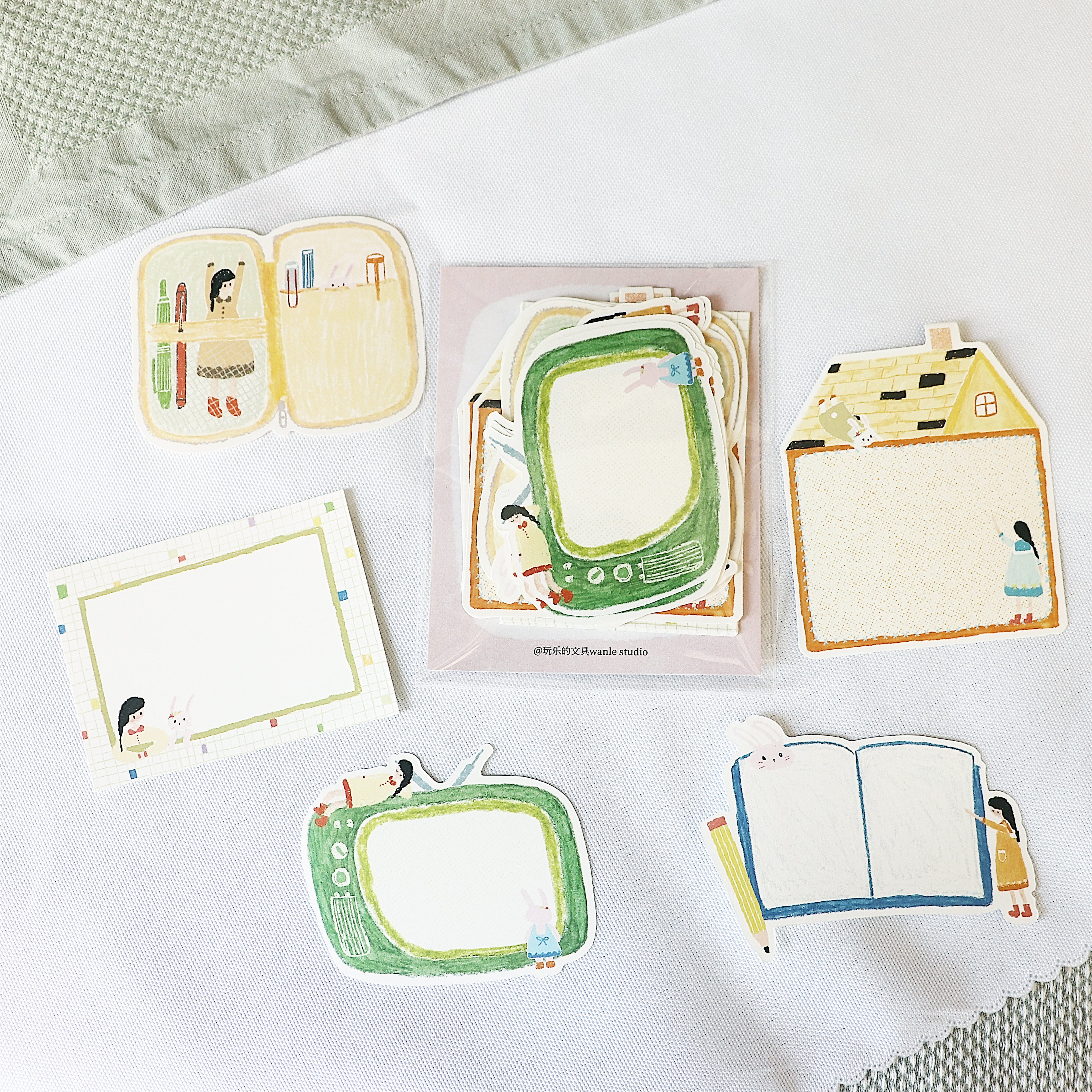 【Wanle Studio】Die-Cut Memo Notes – Bunny & Me