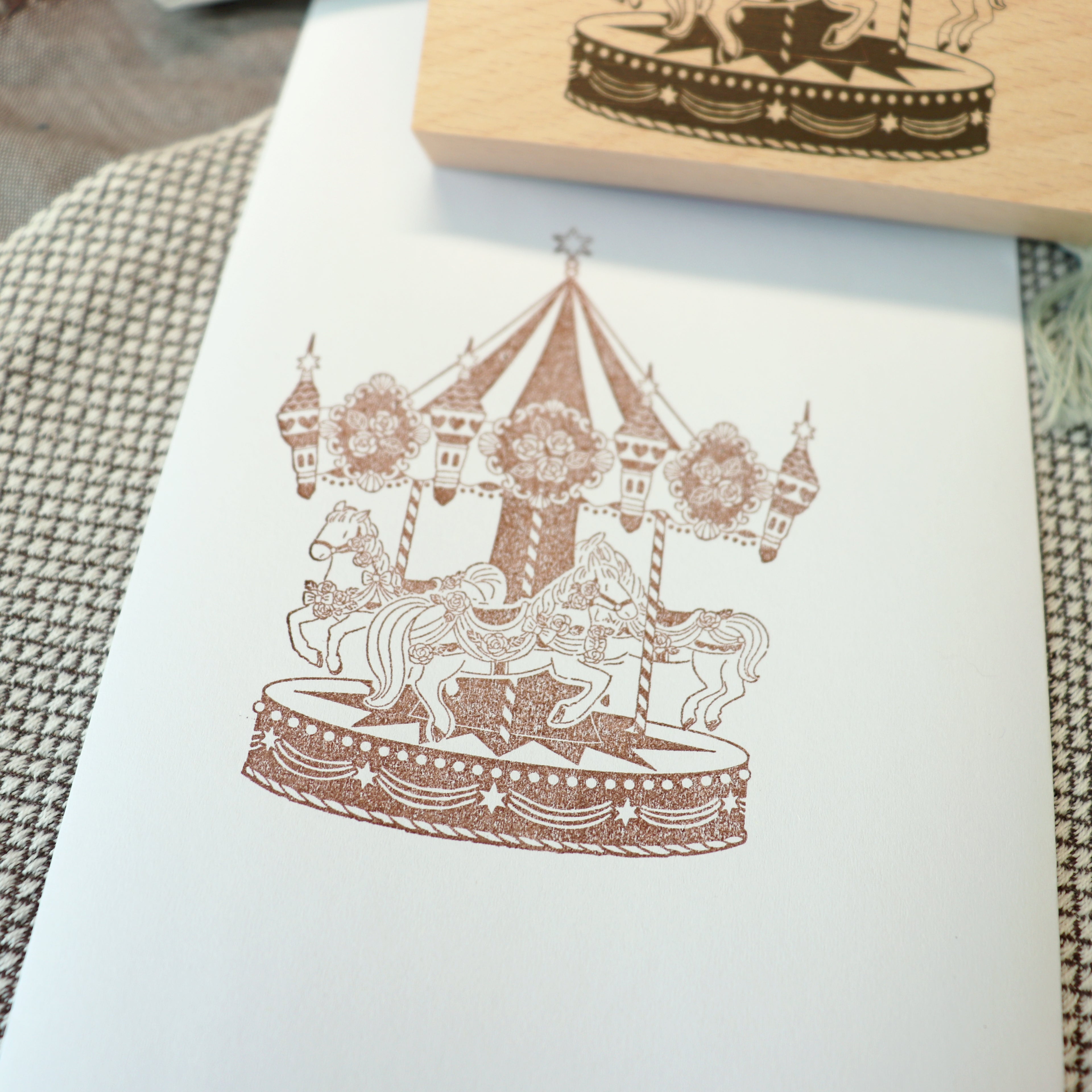 Arte Co. Wood Stamp - Merry-Go-Round