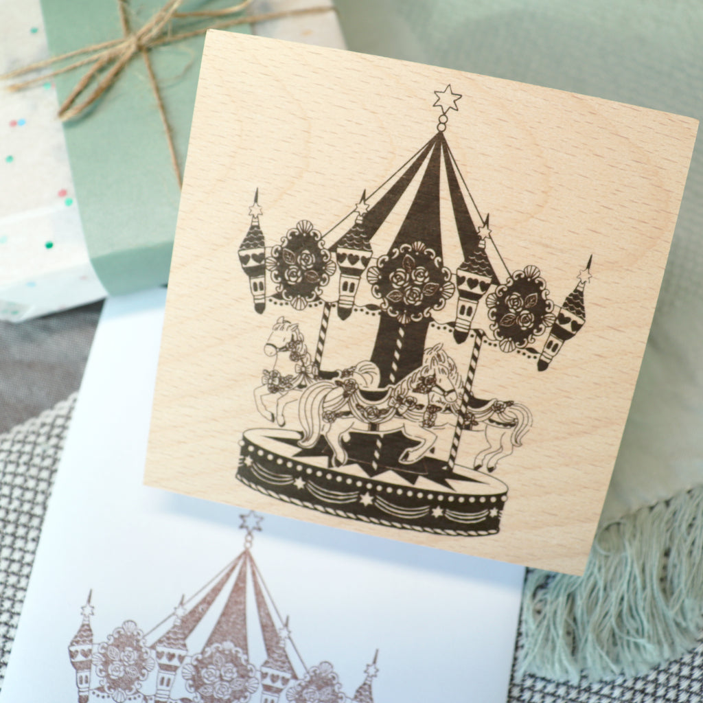Arte Co. Wood Stamp - Merry-Go-Round