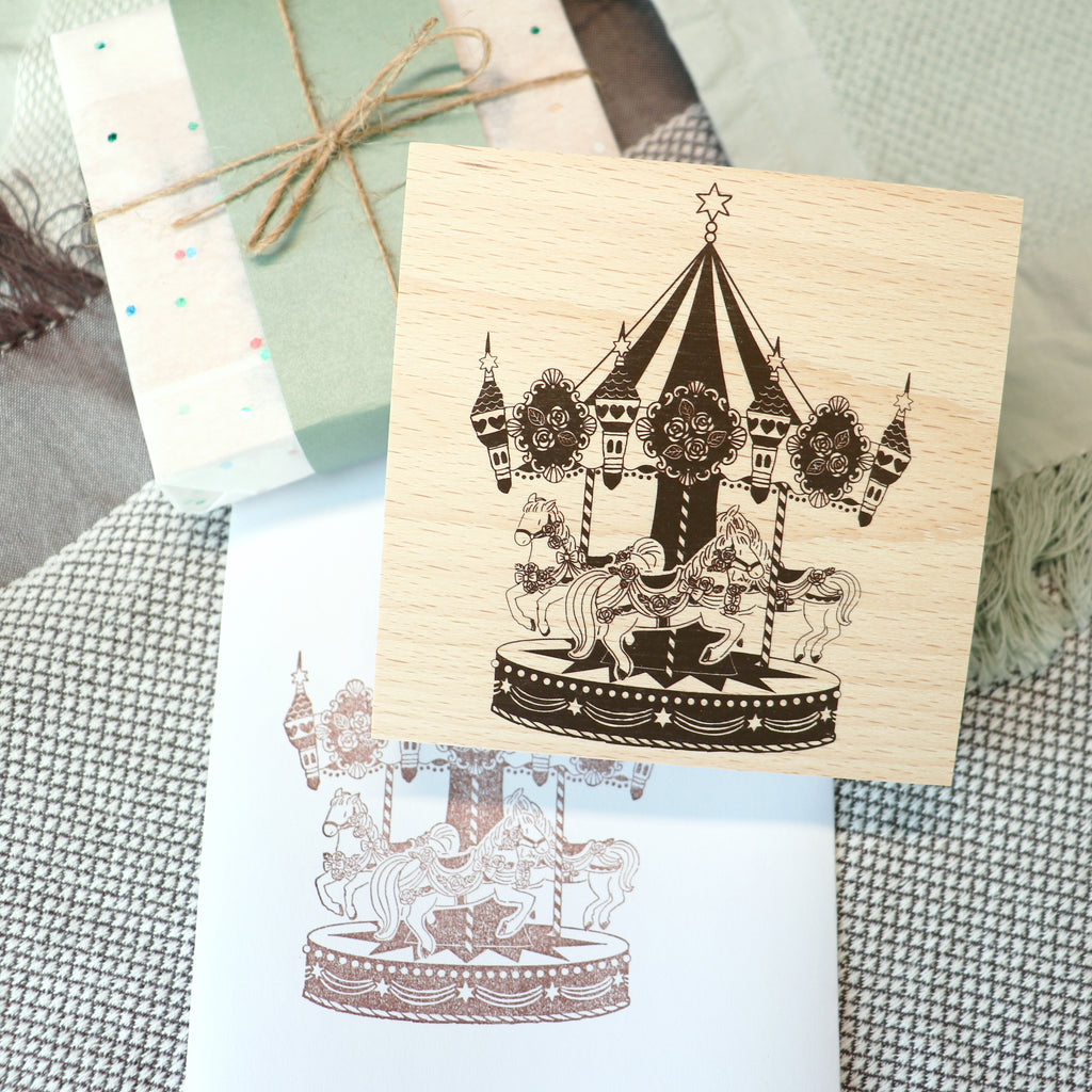 Arte Co. Wood Stamp - Merry-Go-Round