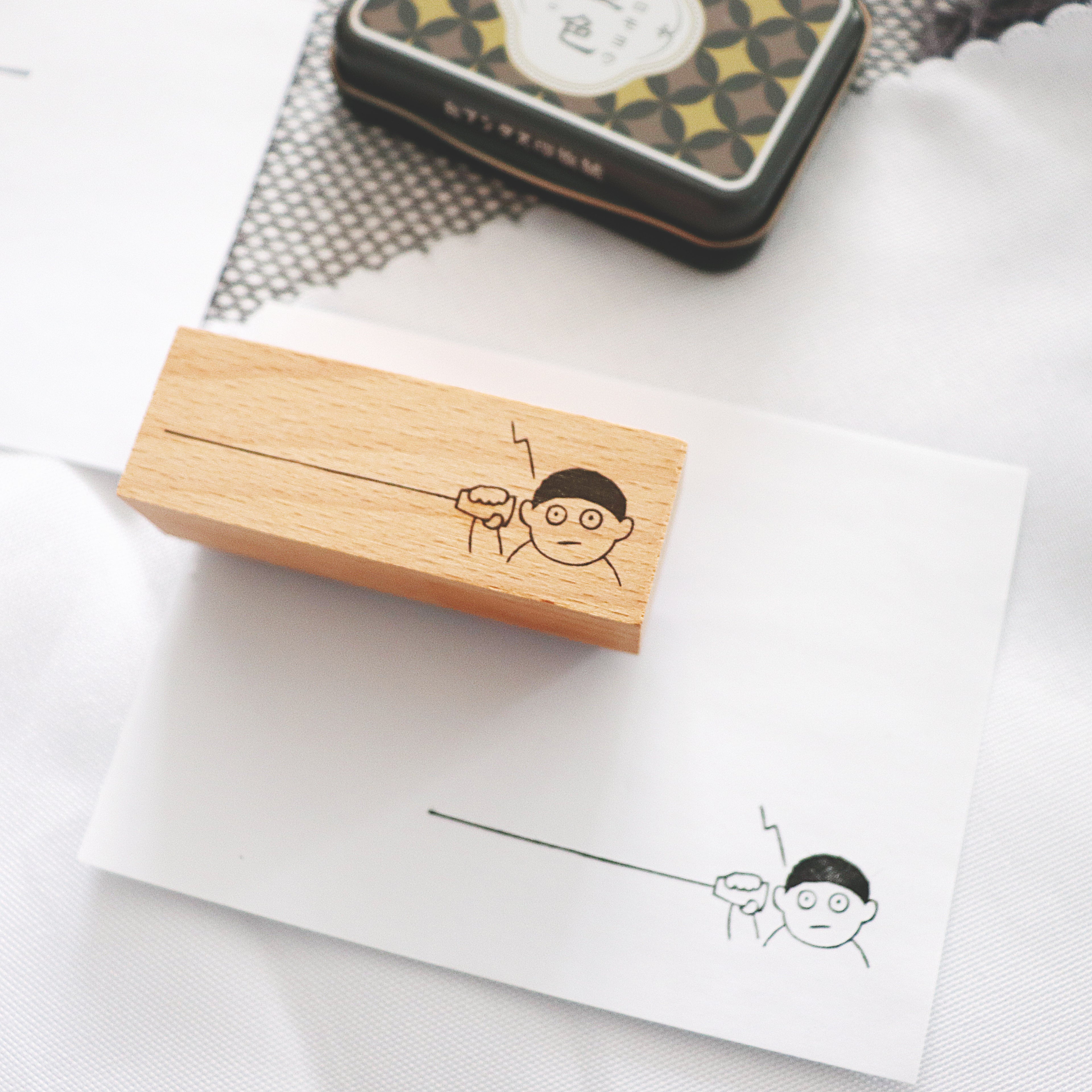 Arte Co. Wood Stamp - Yarn Telephone