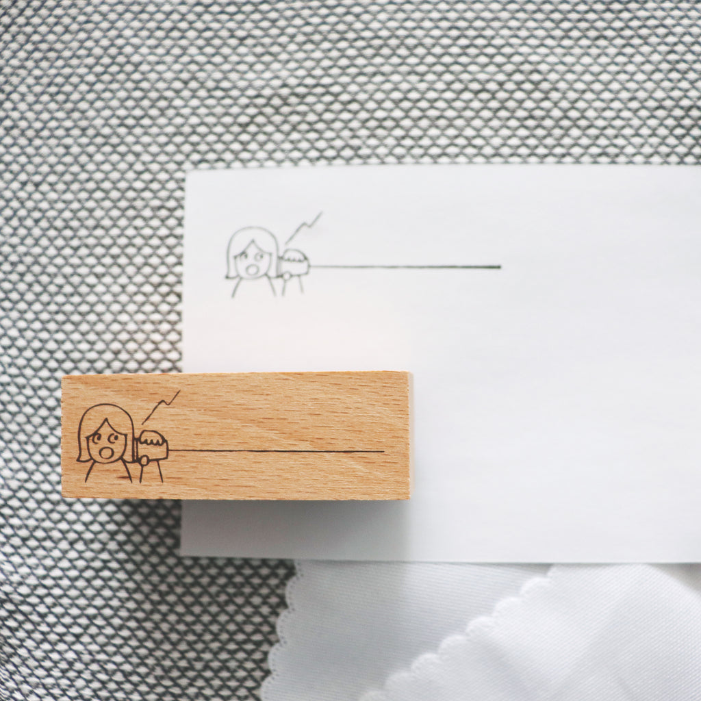 Arte Co. Wood Stamp - Yarn Telephone