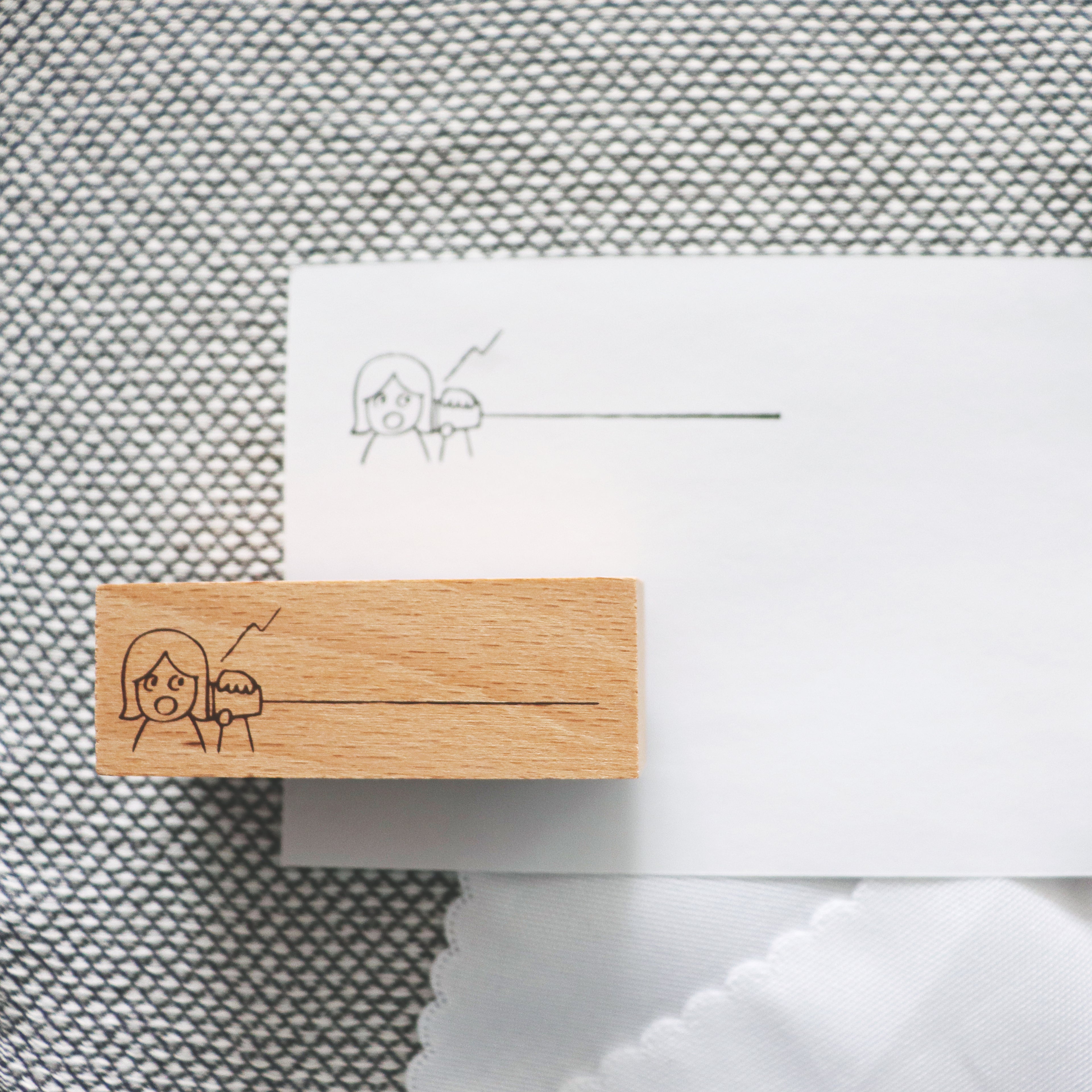 Arte Co. Wood Stamp - Yarn Telephone