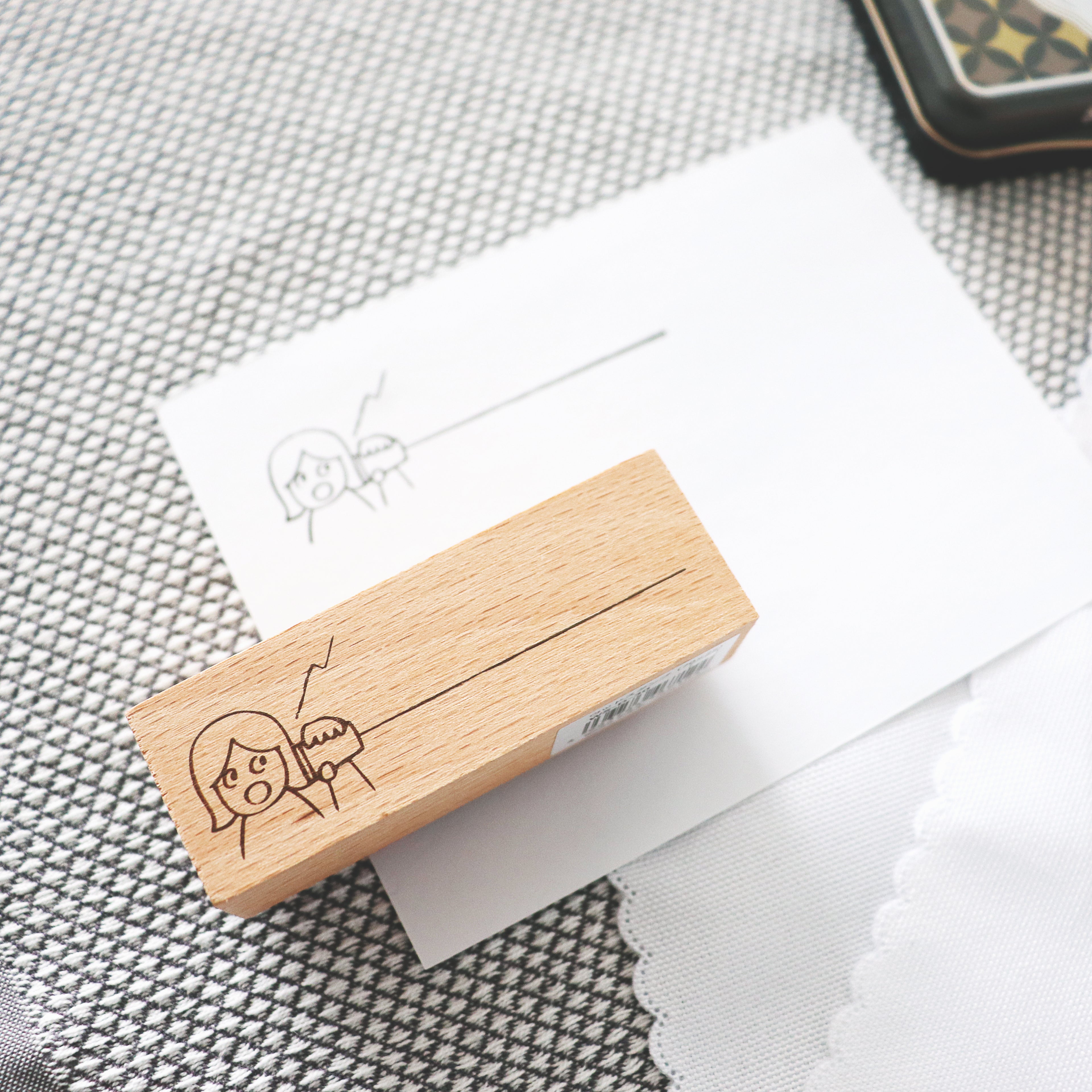 Arte Co. Wood Stamp - Yarn Telephone