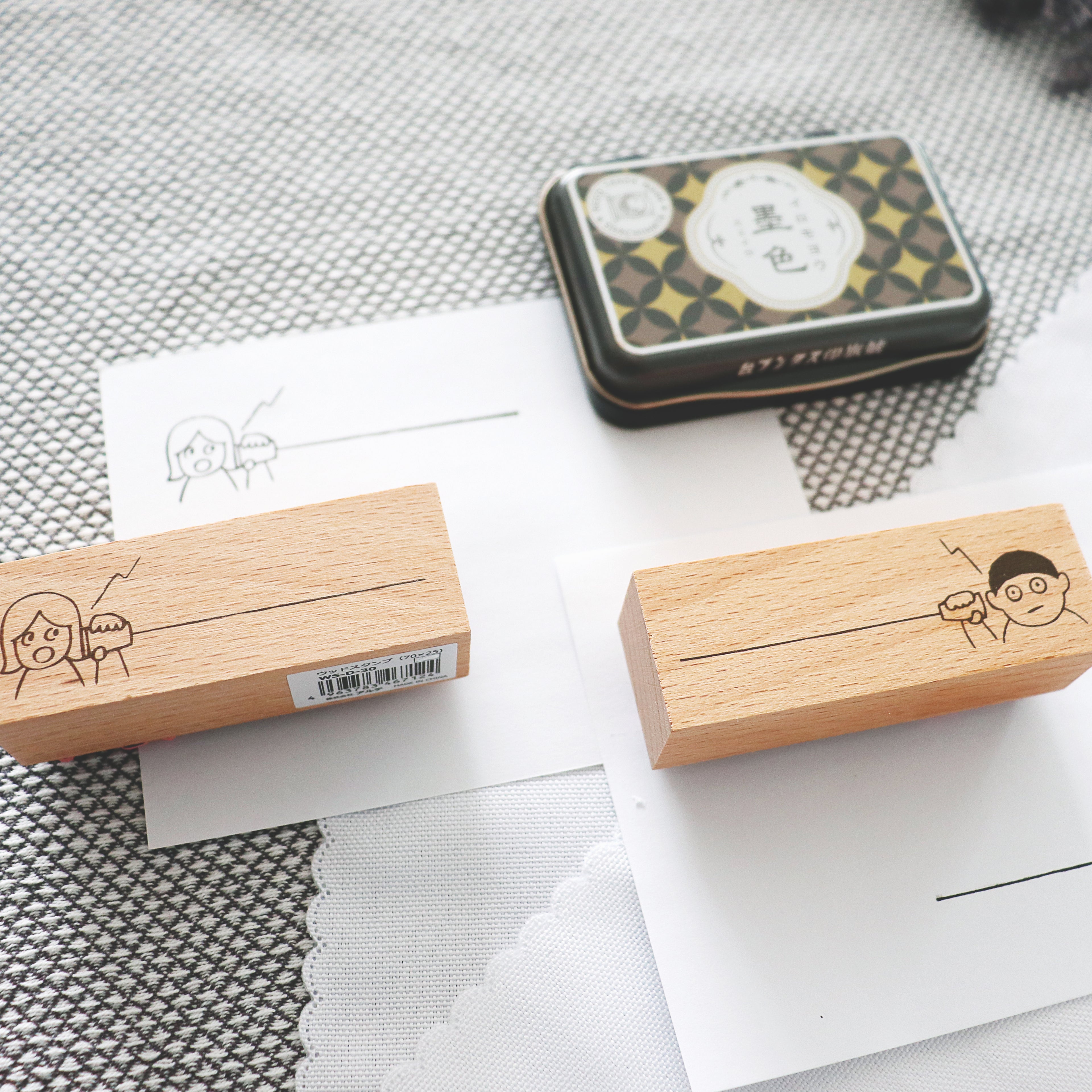 Arte Co. Wood Stamp - Yarn Telephone