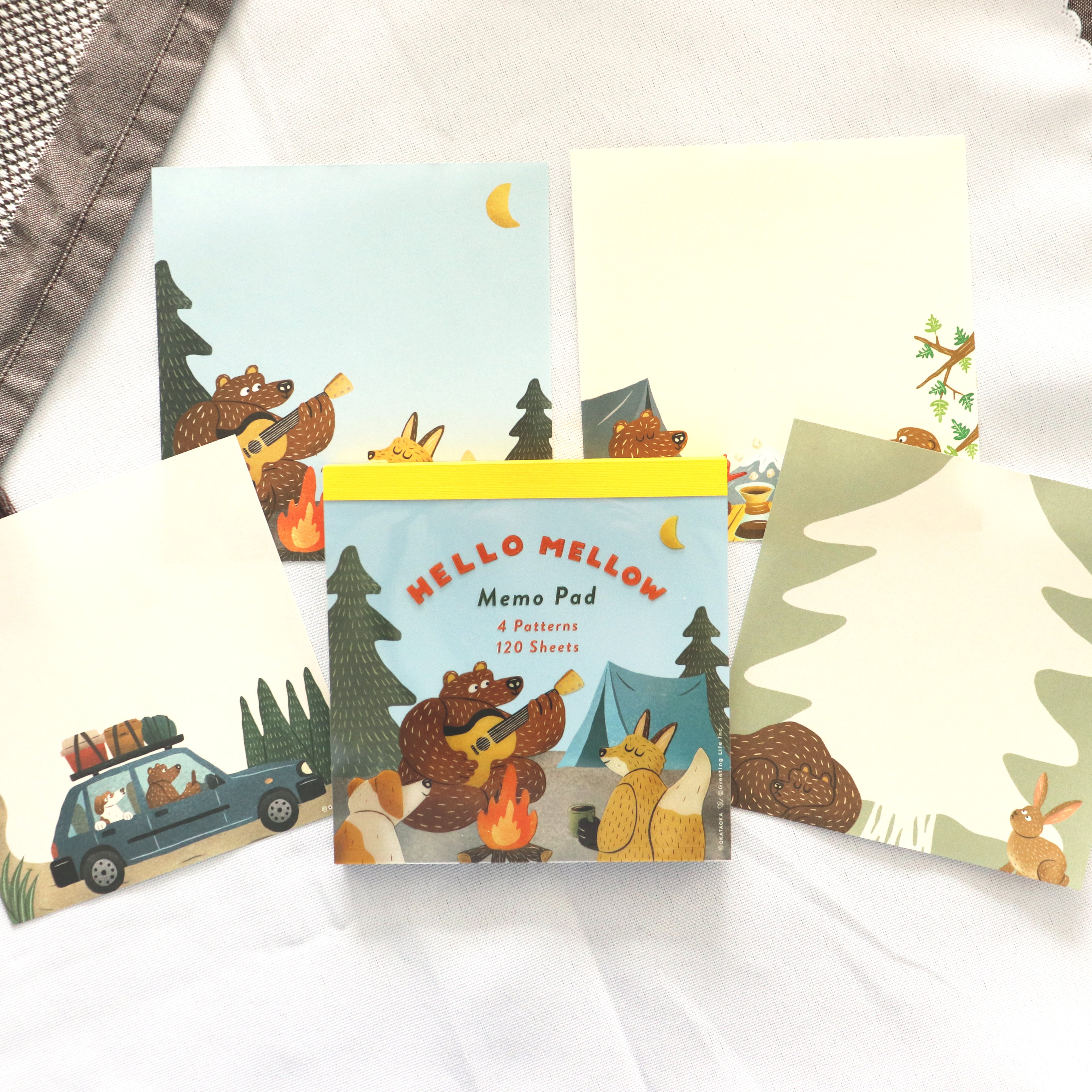 [Greeting Life] Square Memo Pad - Okataoka "Outdoor Life" Series