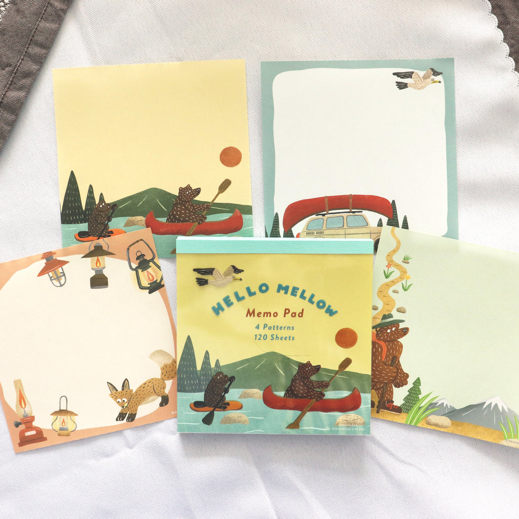 [Greeting Life] Square Memo Pad - Okataoka "Outdoor Life" Series