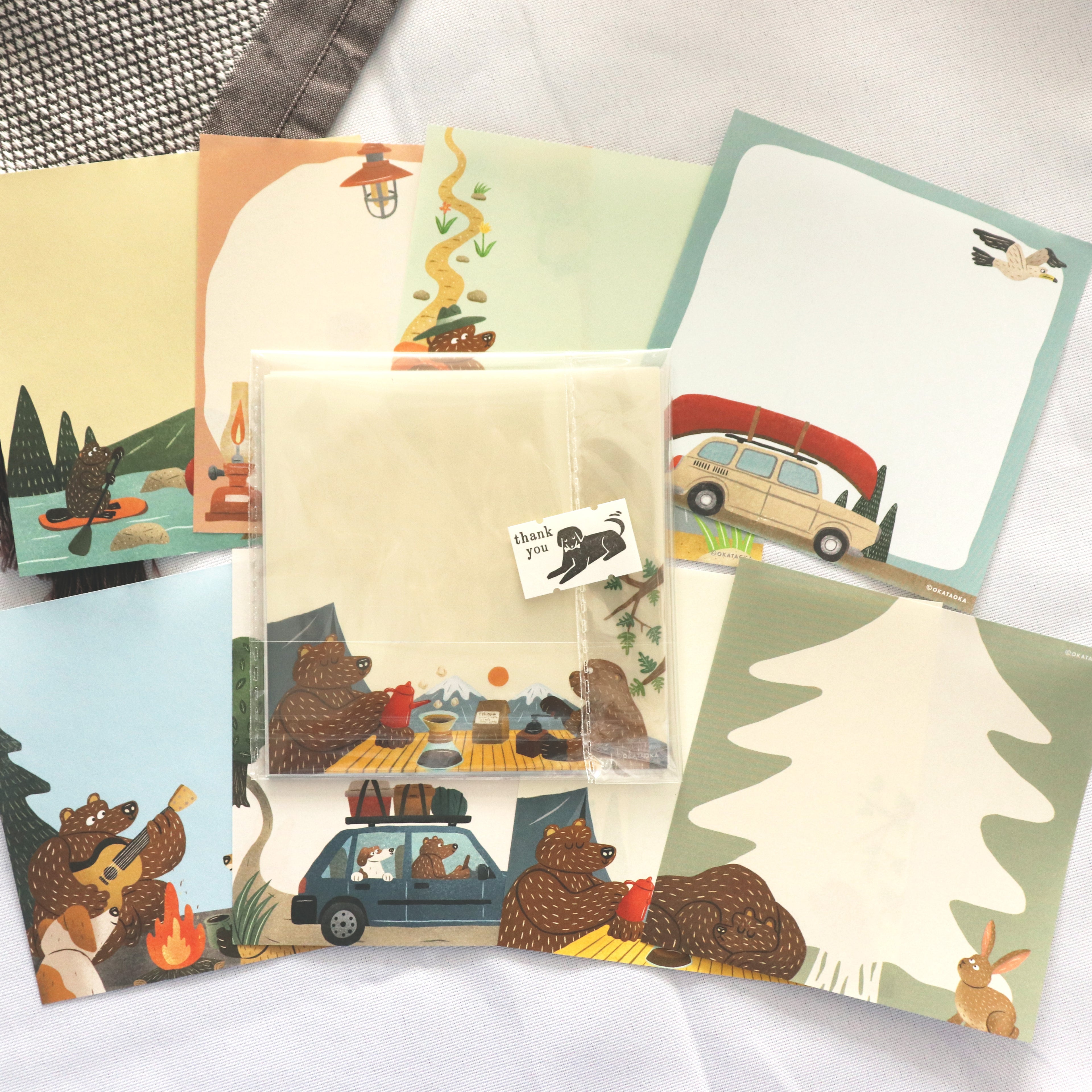 [Greeting Life] Square Memo Pad - Okataoka "Outdoor Life" Series