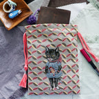 【Nathalie Lethe】Drawstring Bag - Black Cat