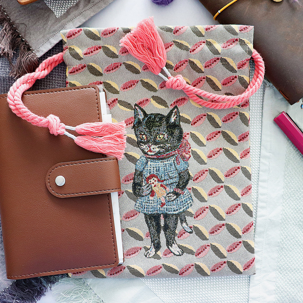 【Nathalie Lethe】Drawstring Bag - Black Cat