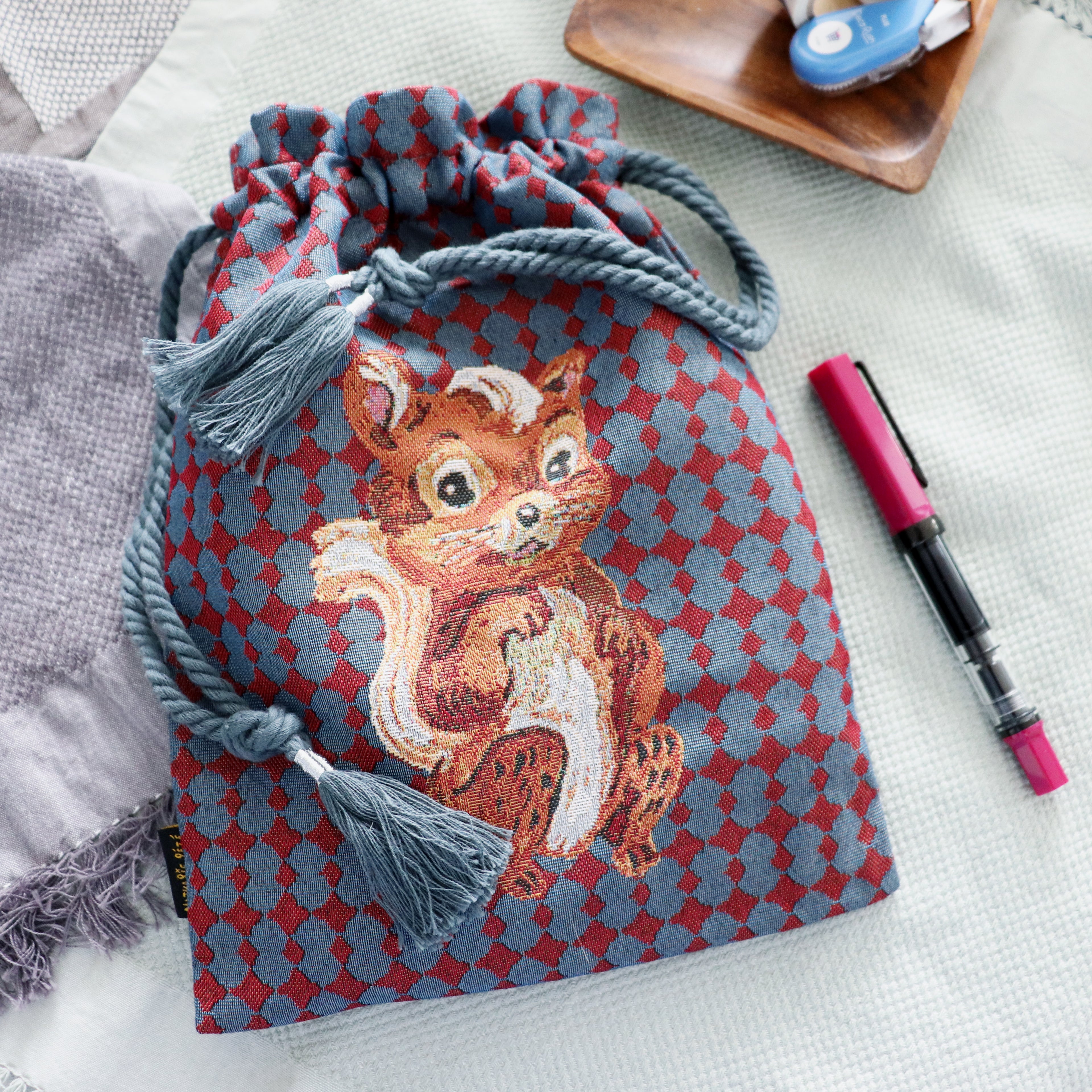 【Nathalie Lethe】Drawstring Bag - Squirrel