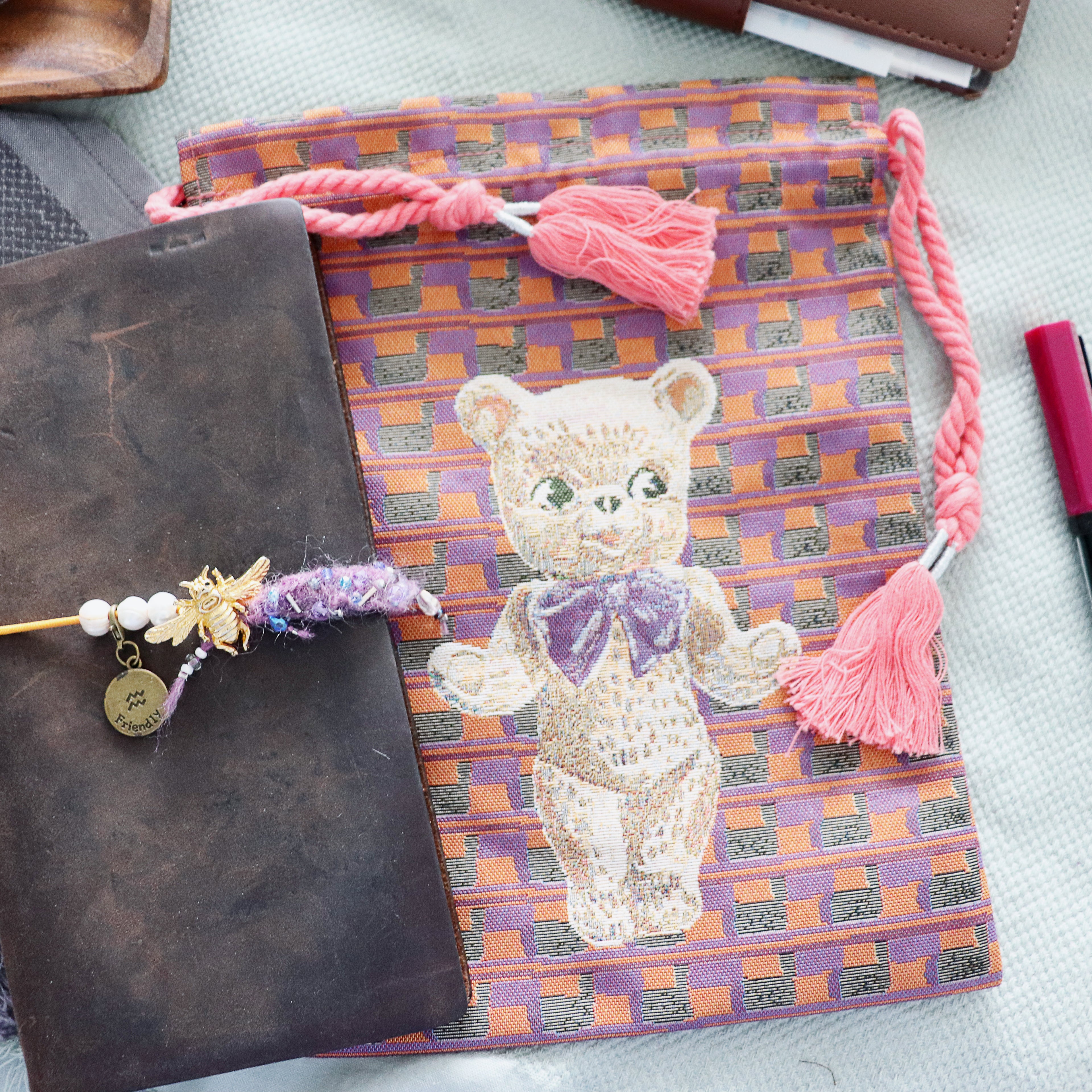 【Nathalie Lethe】Drawstring Bag - Bear