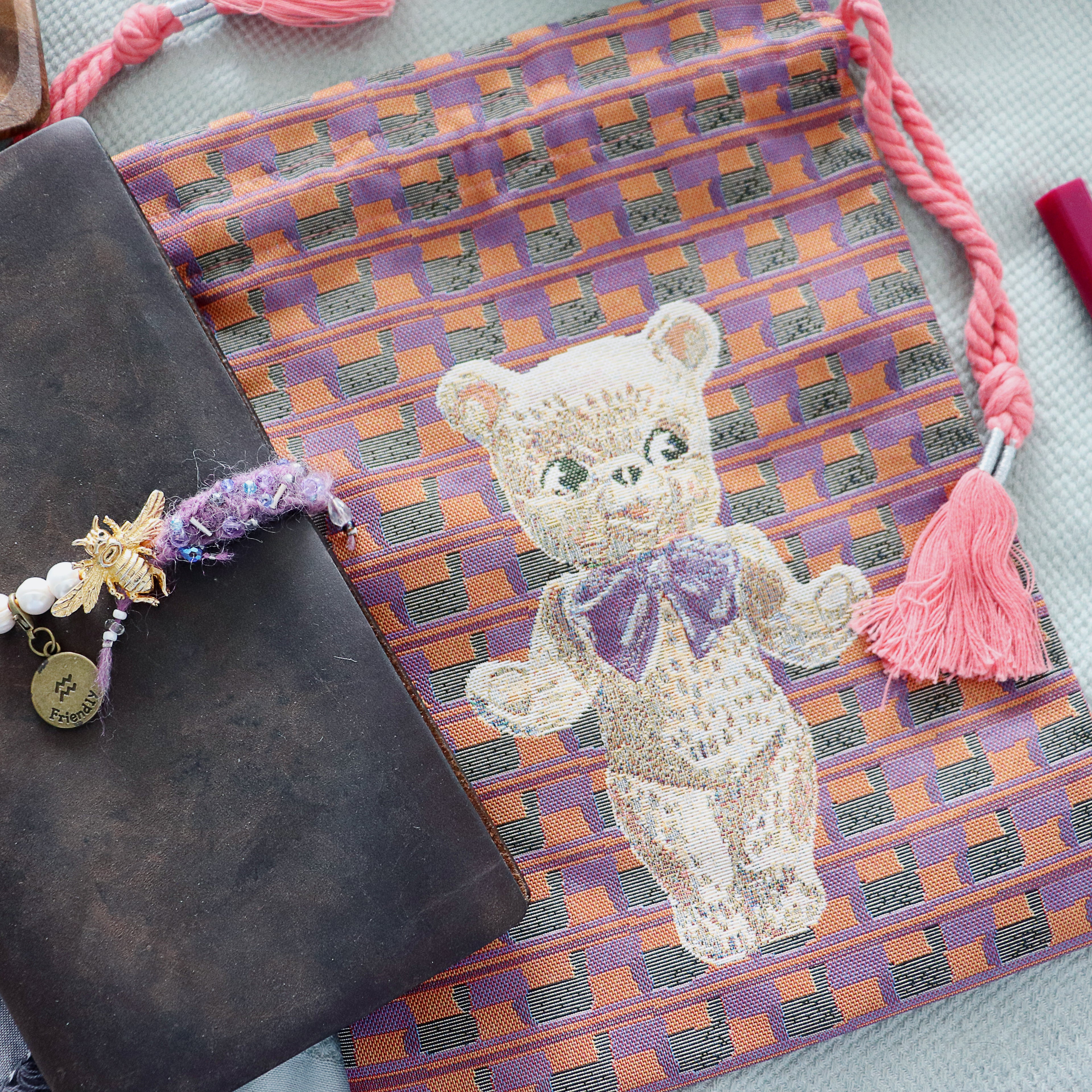 【Nathalie Lethe】Drawstring Bag - Bear