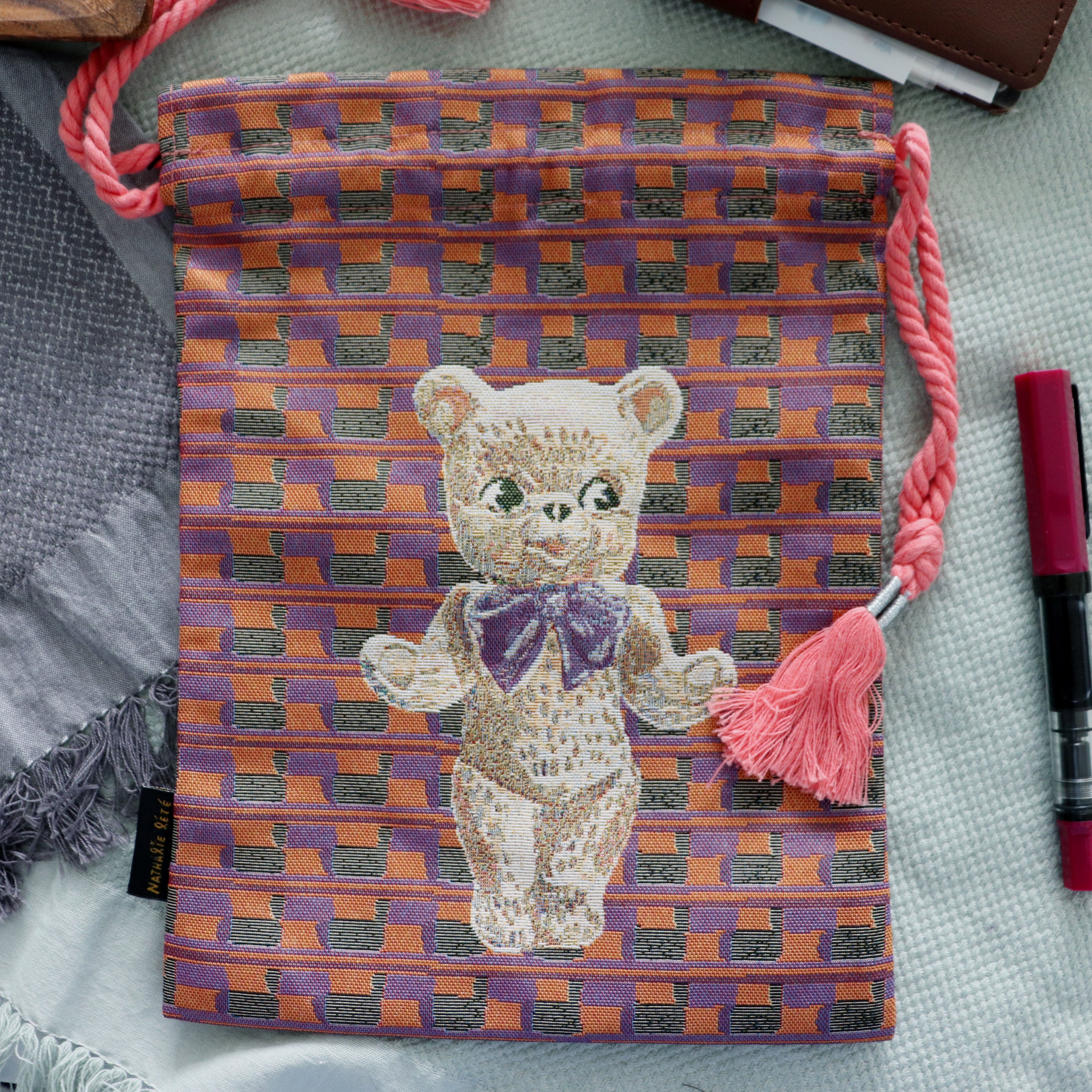 【Nathalie Lethe】Drawstring Bag - Bear