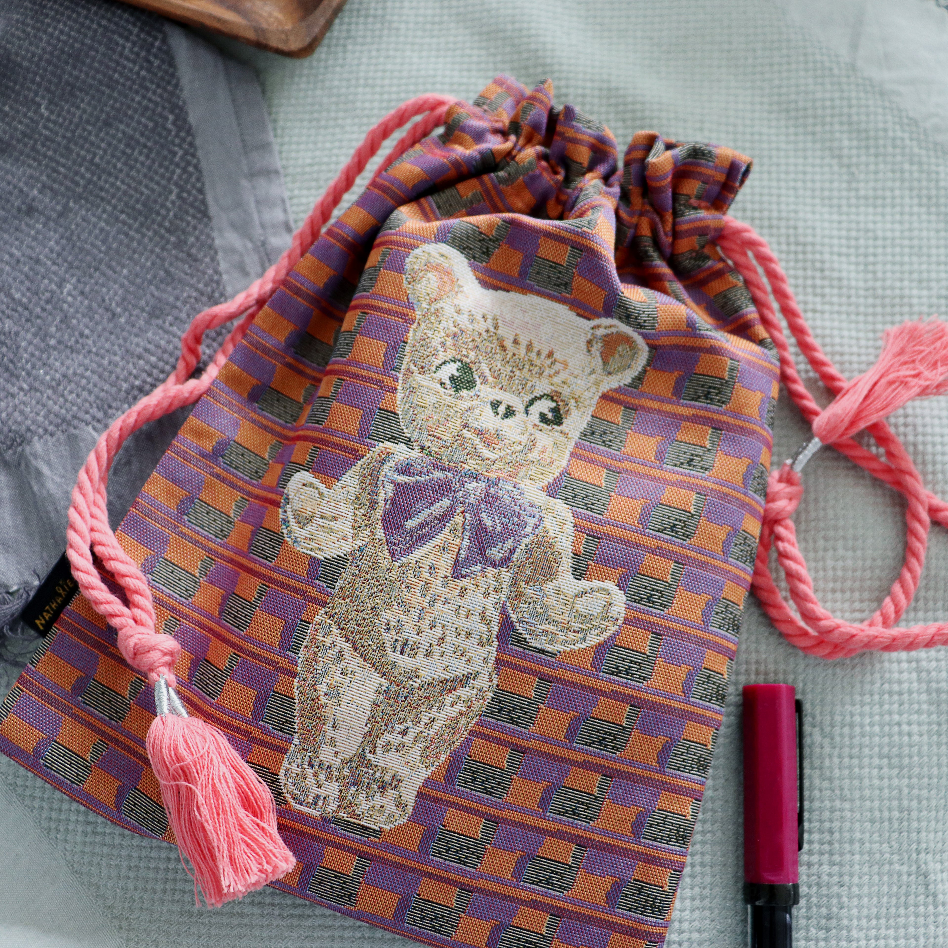 【Nathalie Lethe】Drawstring Bag - Bear