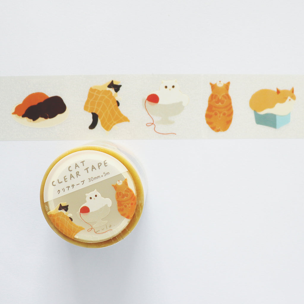 【Mula】Clear Decorative Tape - Cat with Magical Powers