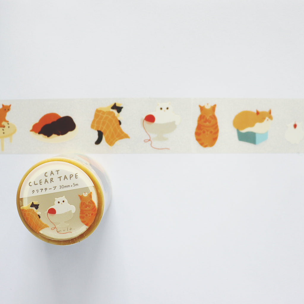 【Mula】Clear Decorative Tape - Cat with Magical Powers