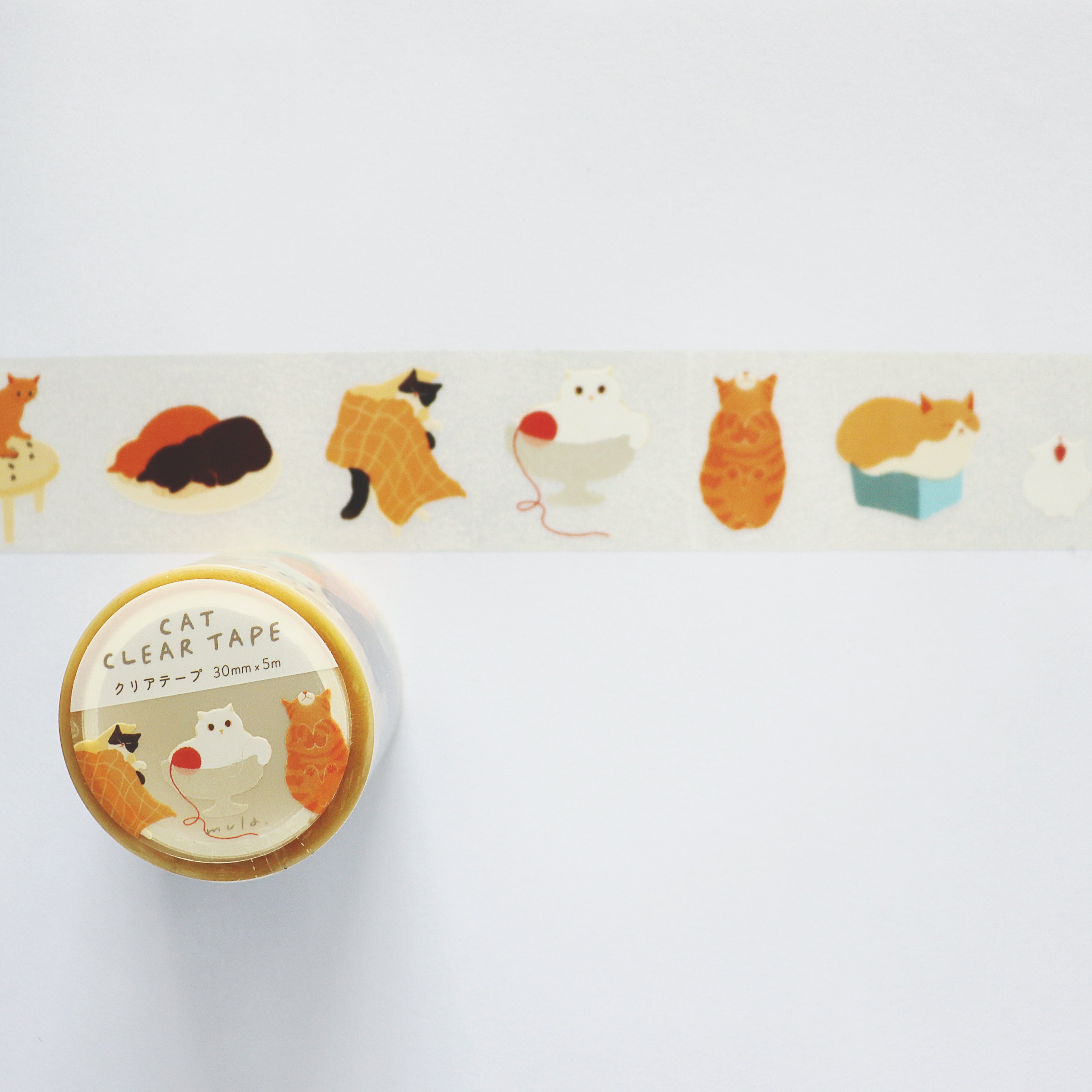 【Mula】Clear Decorative Tape - Cat with Magical Powers