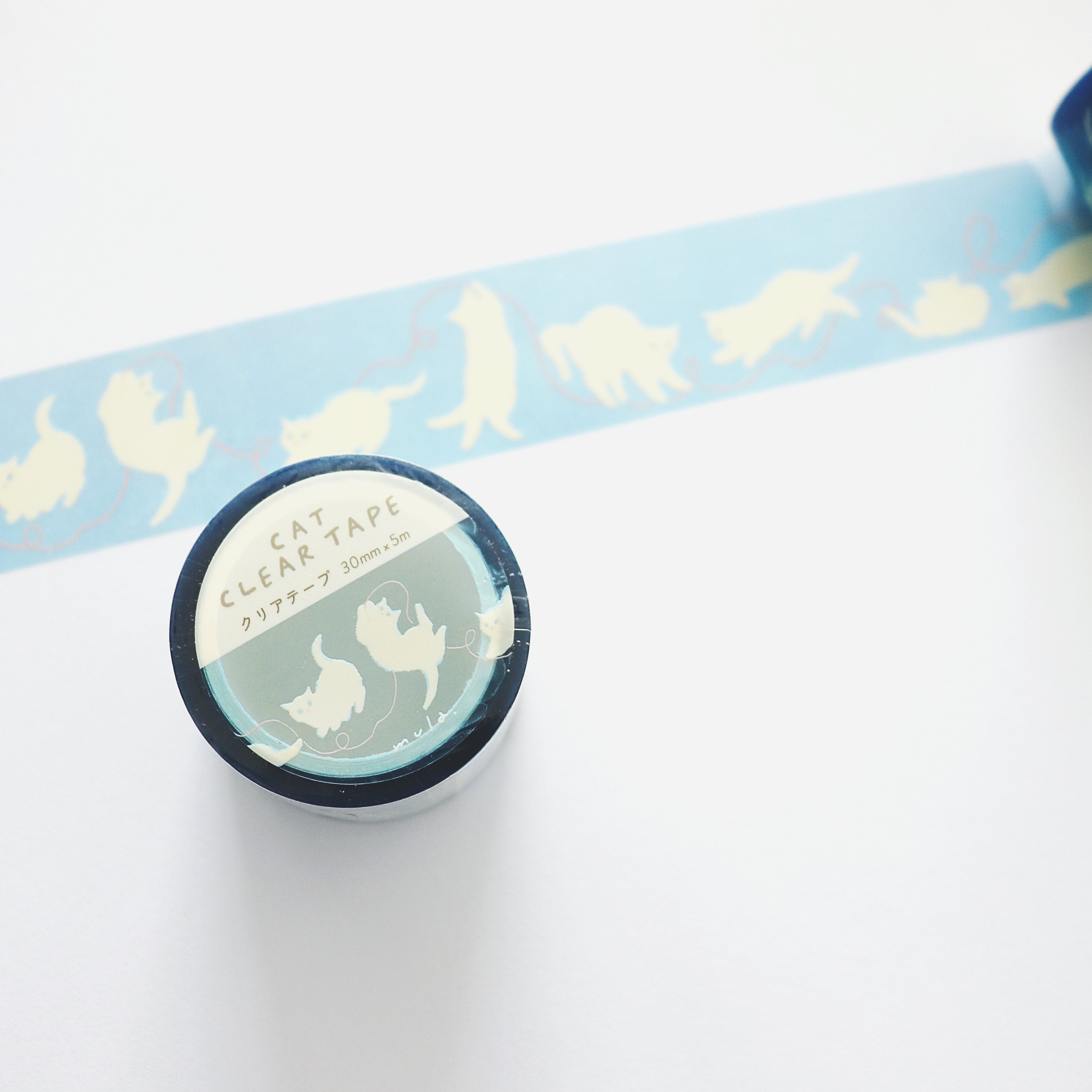 【Mula】Clear Decorative Tape - Polka Cat