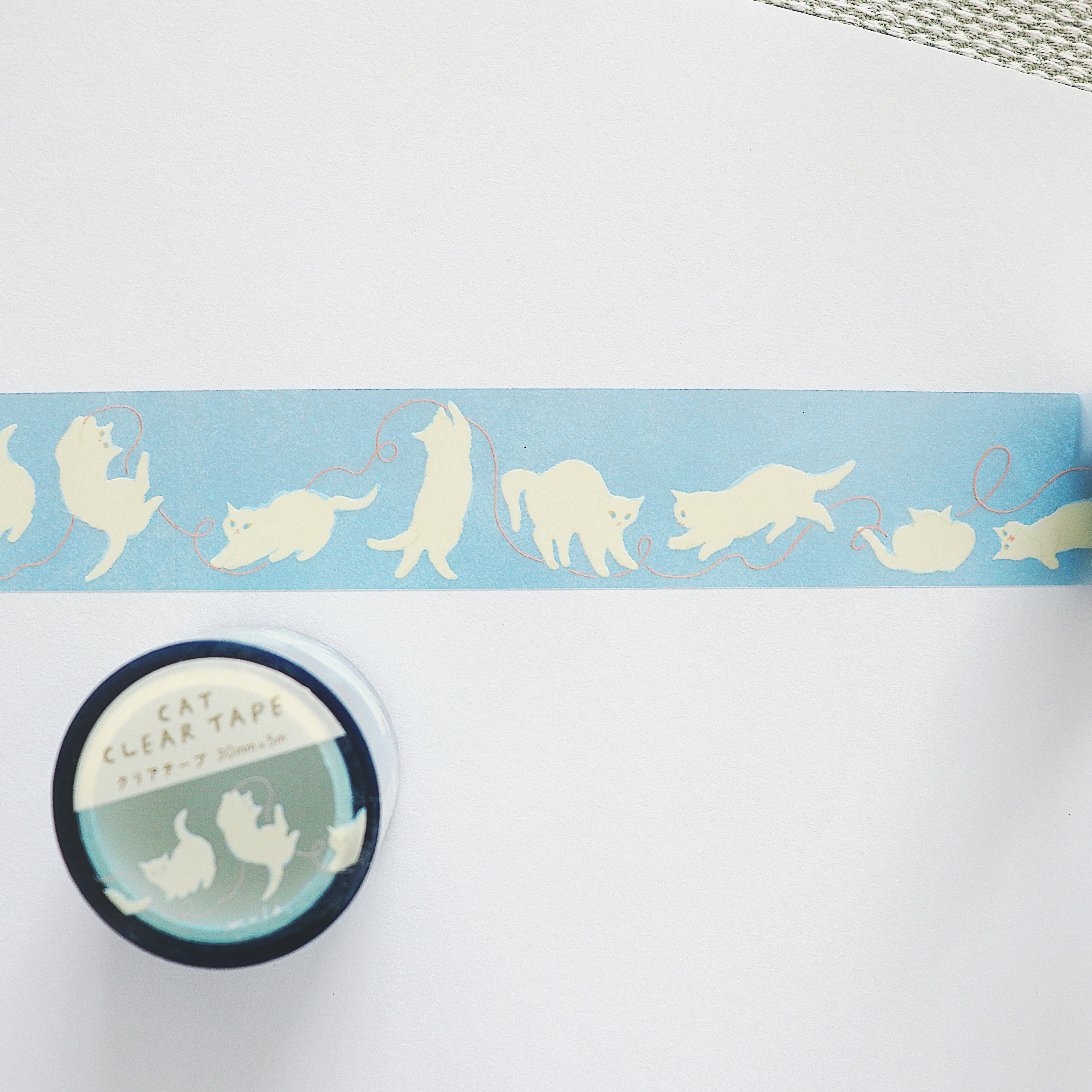 【Mula】Clear Decorative Tape - Polka Cat