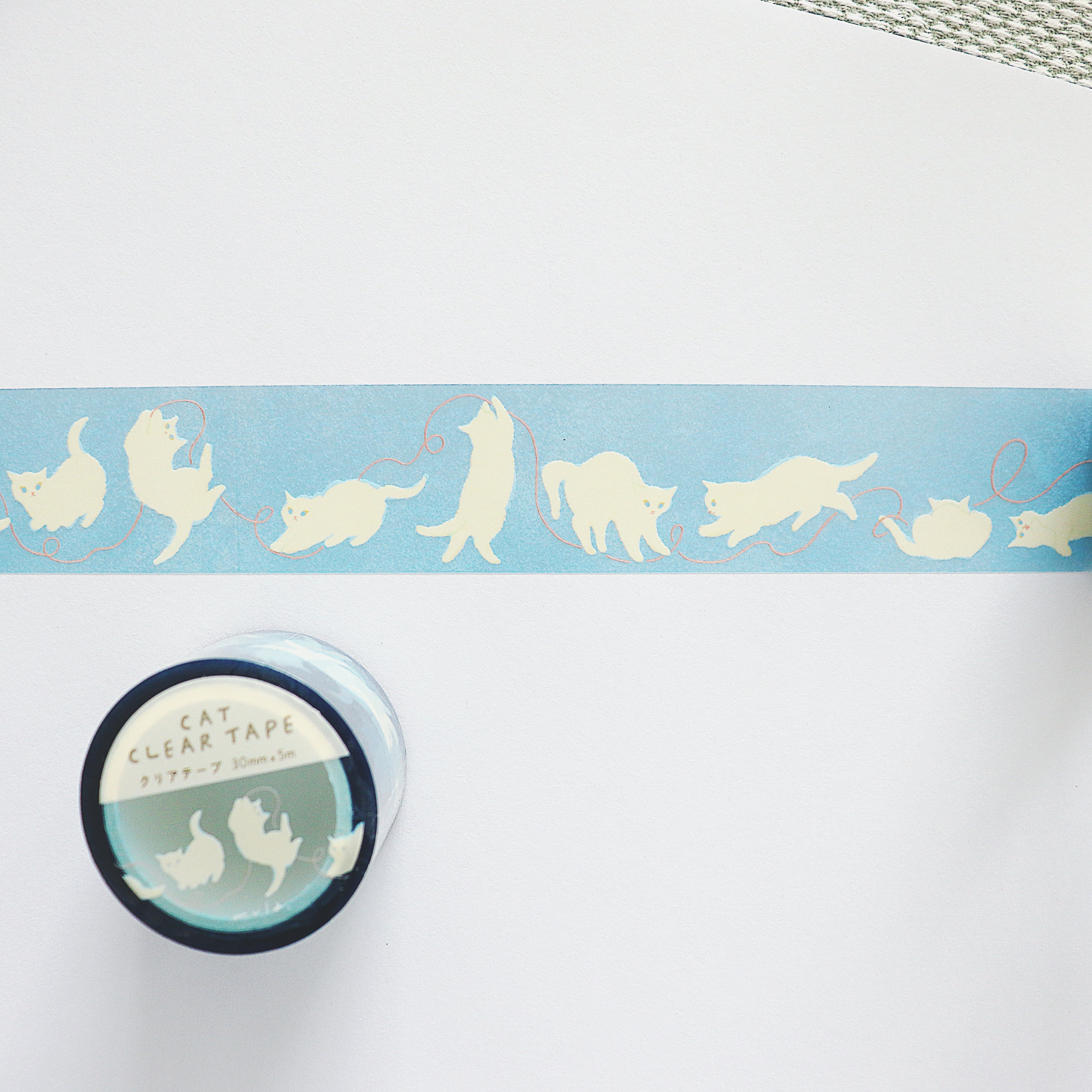 【Mula】Clear Decorative Tape - Polka Cat