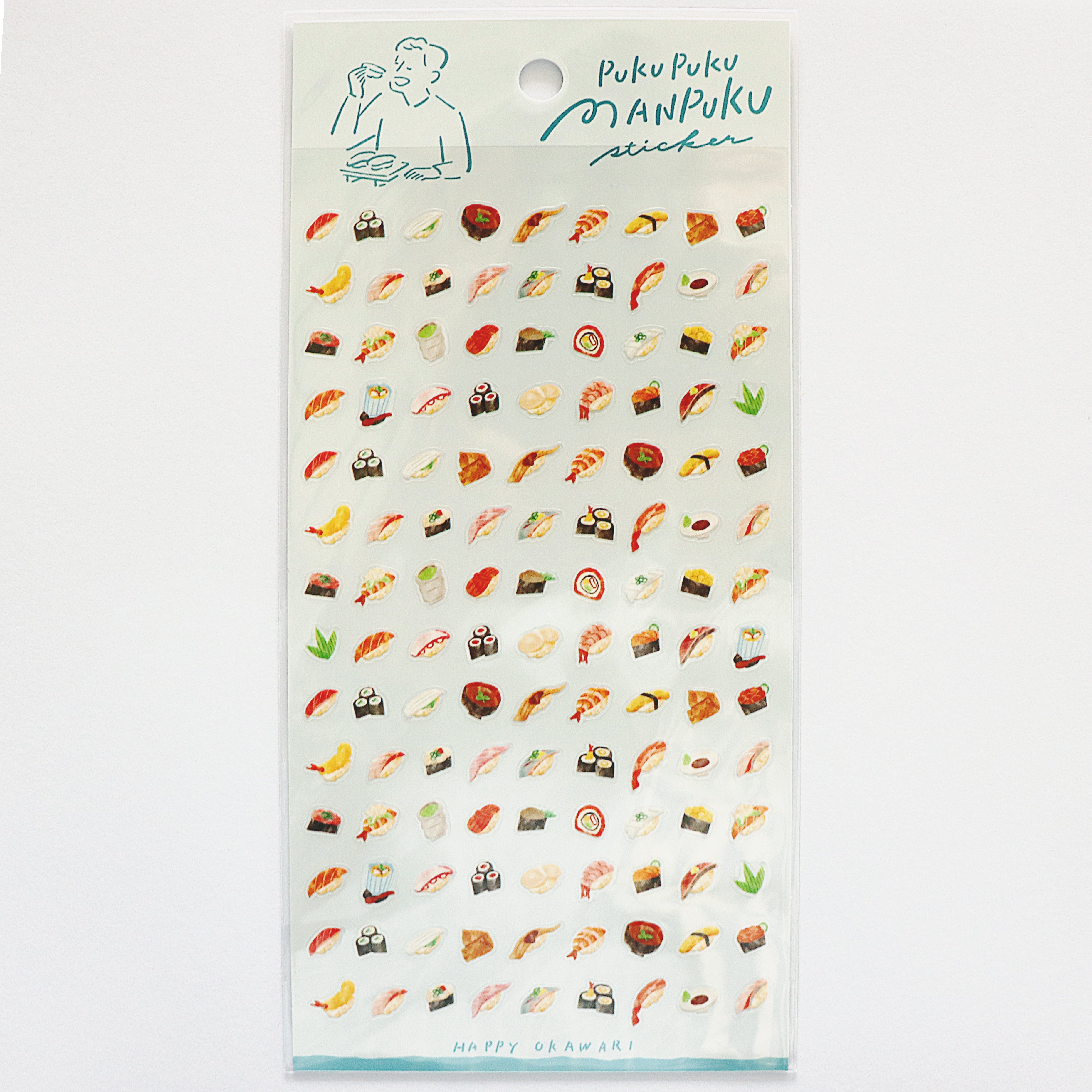 【Mind Wave】PukuPuku Manpuku Stickers - Sushi