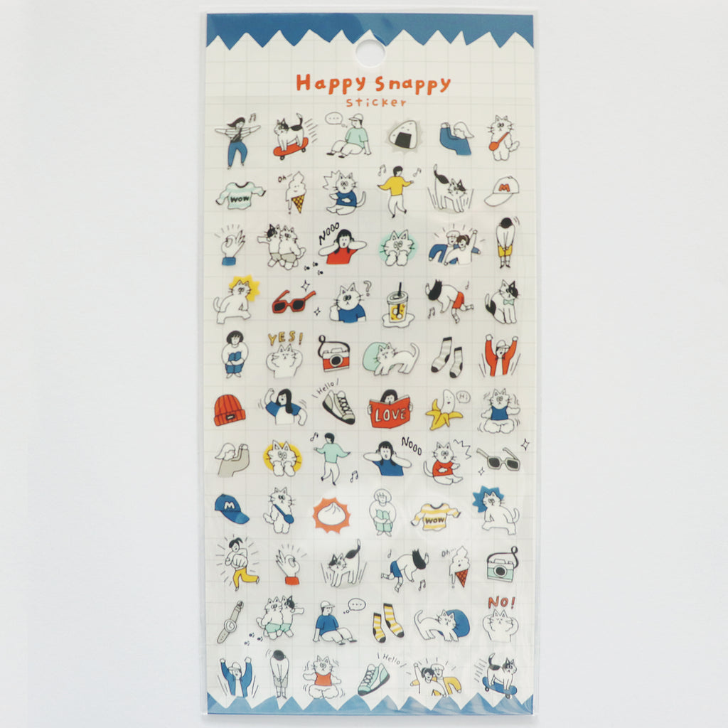 Mind Wave Happy Snappy Sticker - Blue Cat