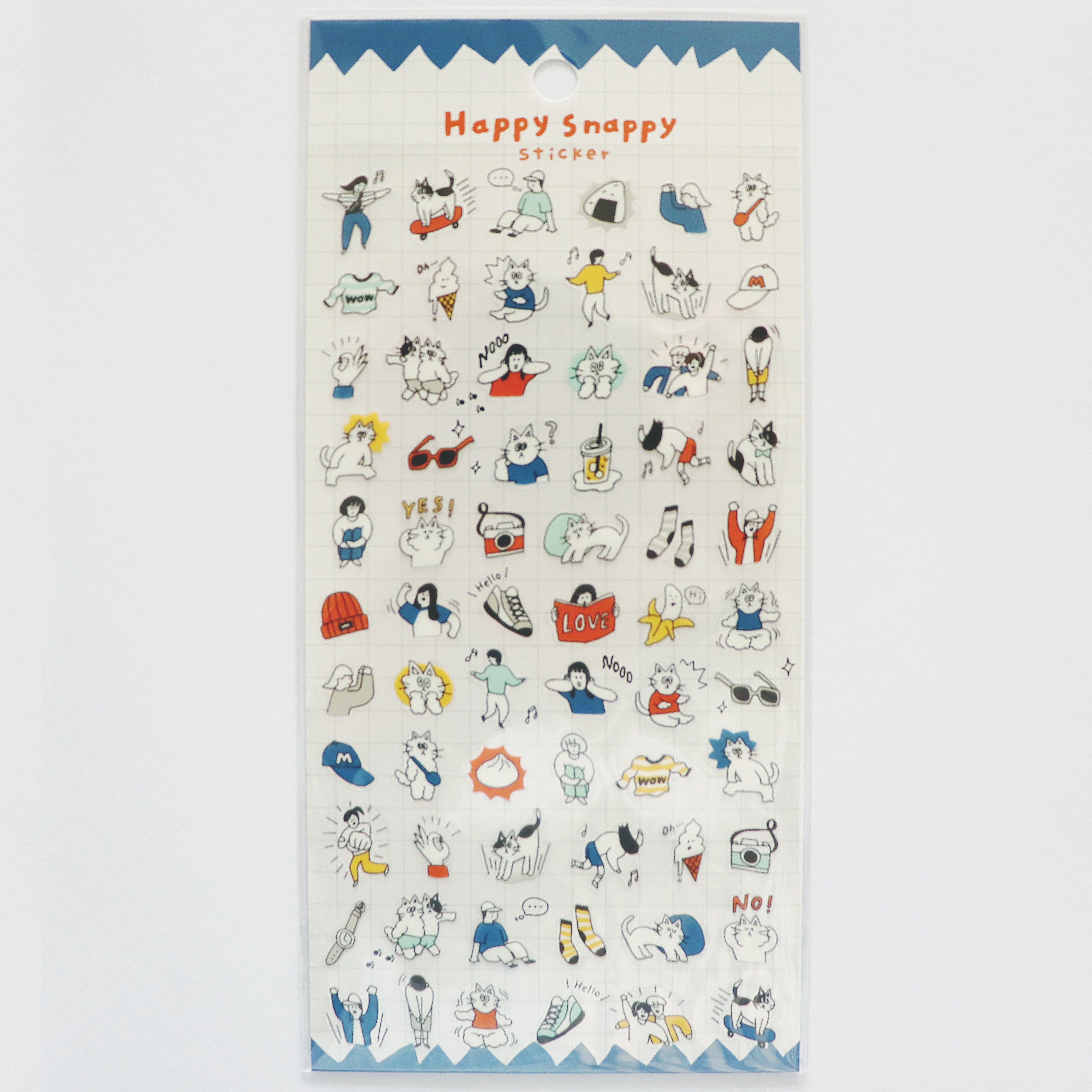 Mind Wave Happy Snappy Sticker - Blue Cat