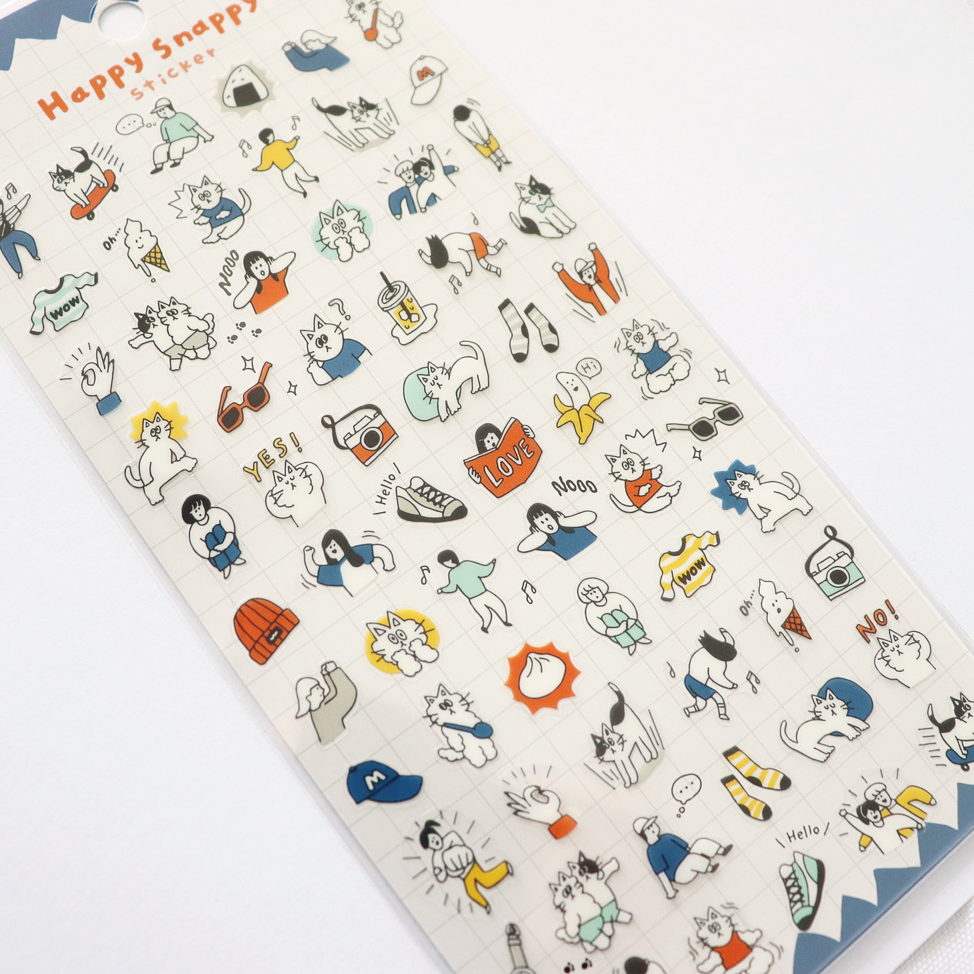 Mind Wave Happy Snappy Sticker - Blue Cat